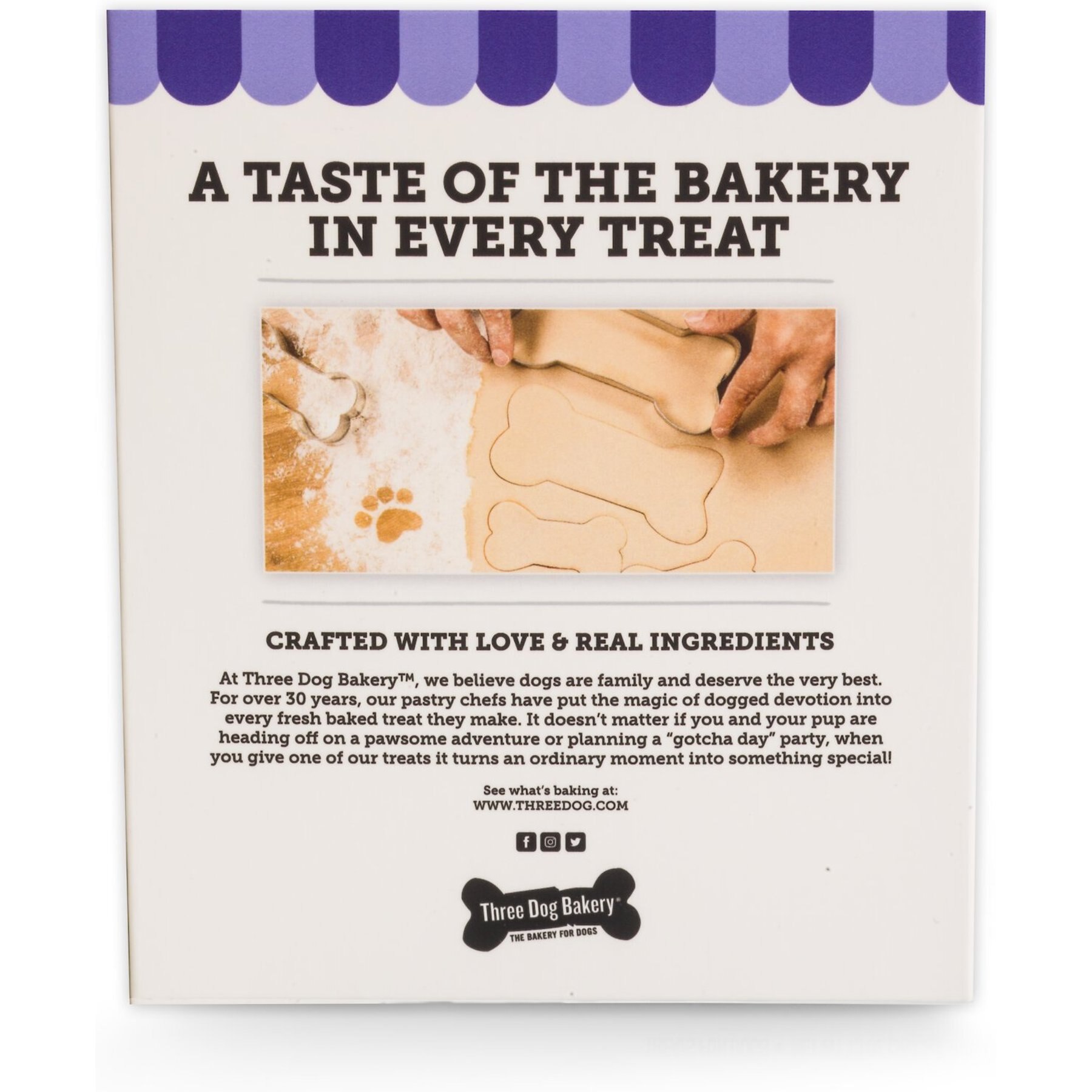 Three Dog Bakery Lick' n Crunch Sandwich Cookies Golden & Vanilla Flavor Dog Treats