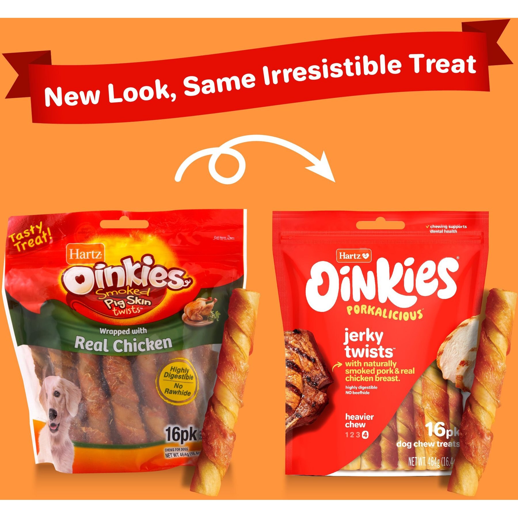 Hartz Oinkies Porkalicious Jerky Chicken Natural Chew Dog Treats