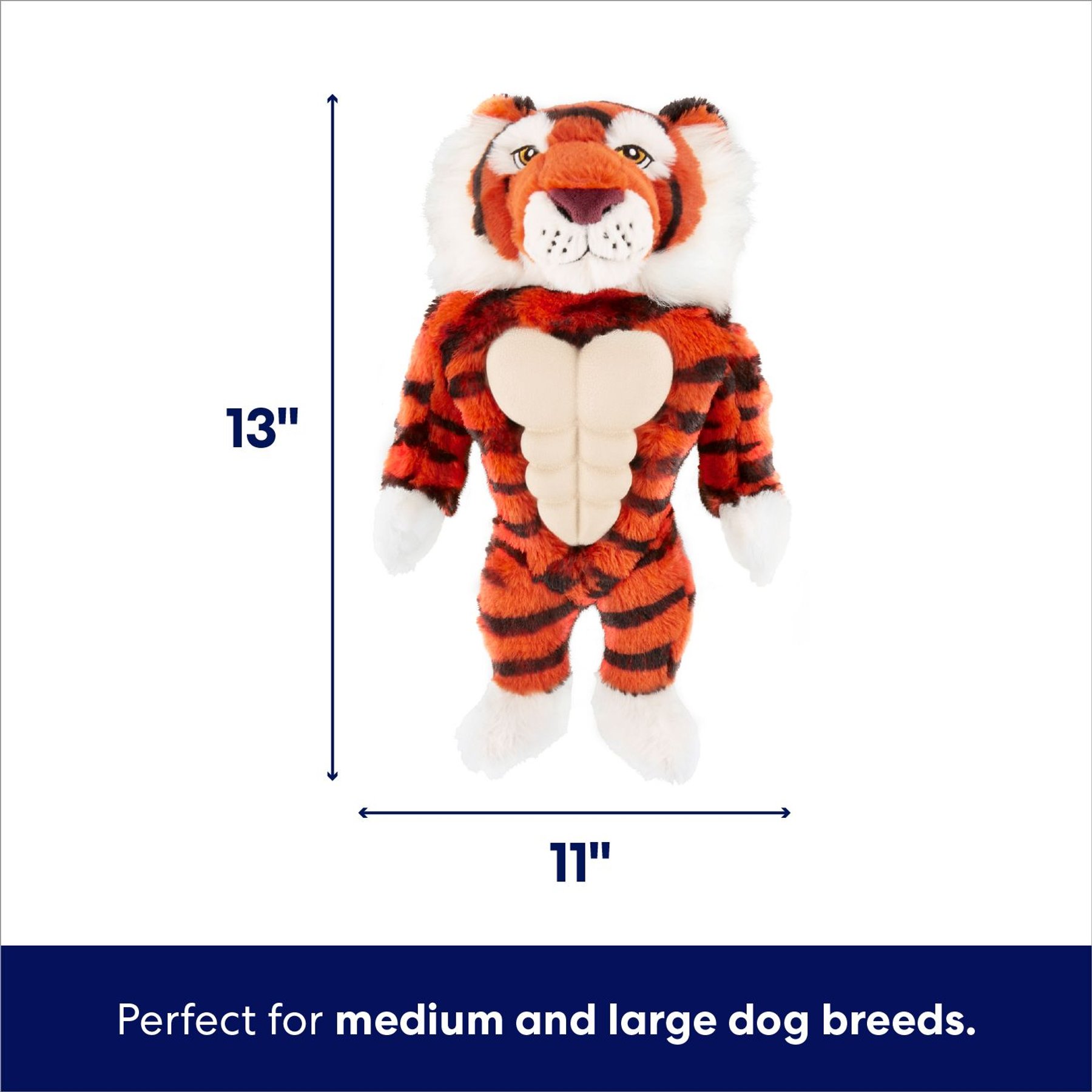 Frisco Tiger Muscle Plush Squeaky Dog Toy