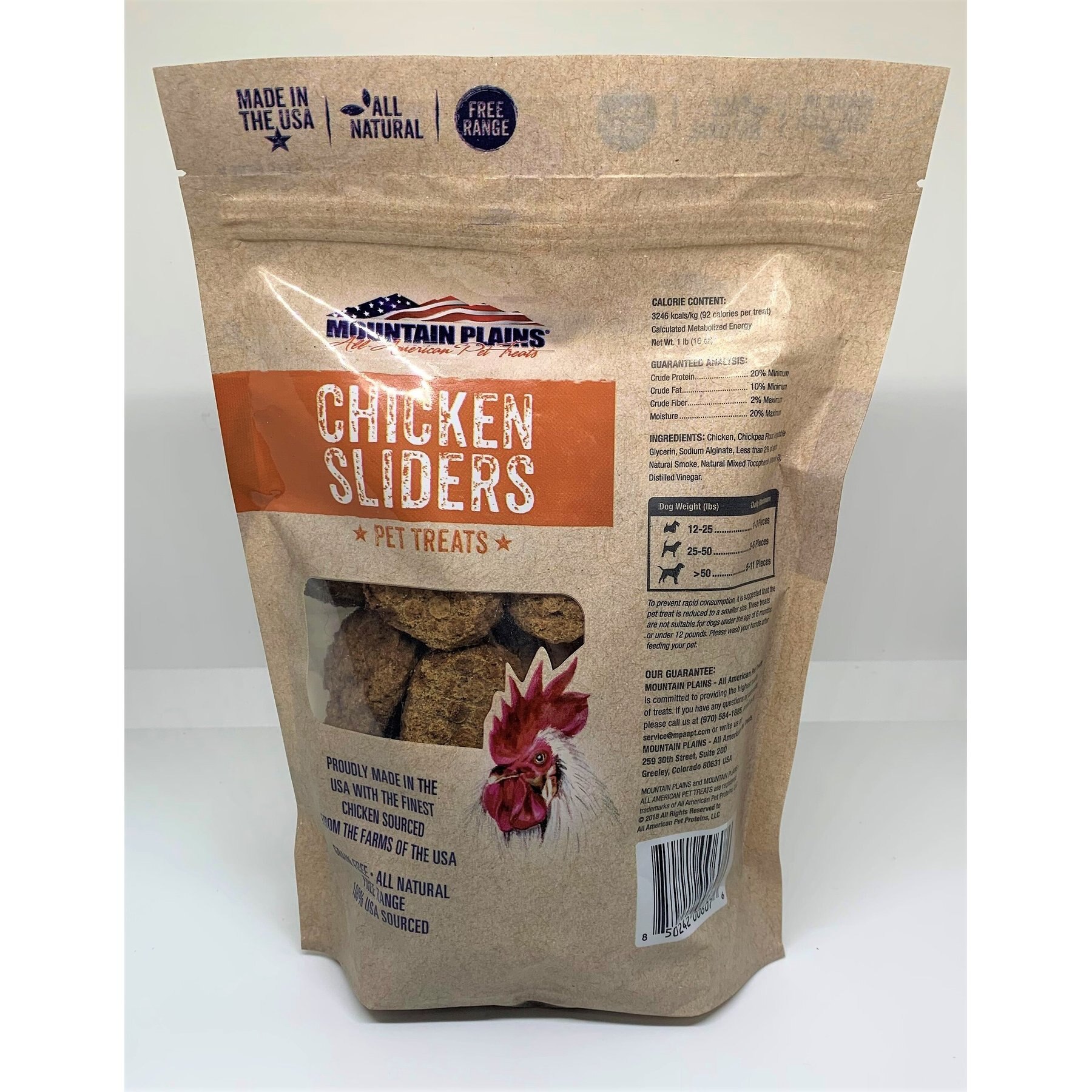 Mountain Plains All American Pet Treats Chicken Sliders Grain-Free Free Range Dog Treats