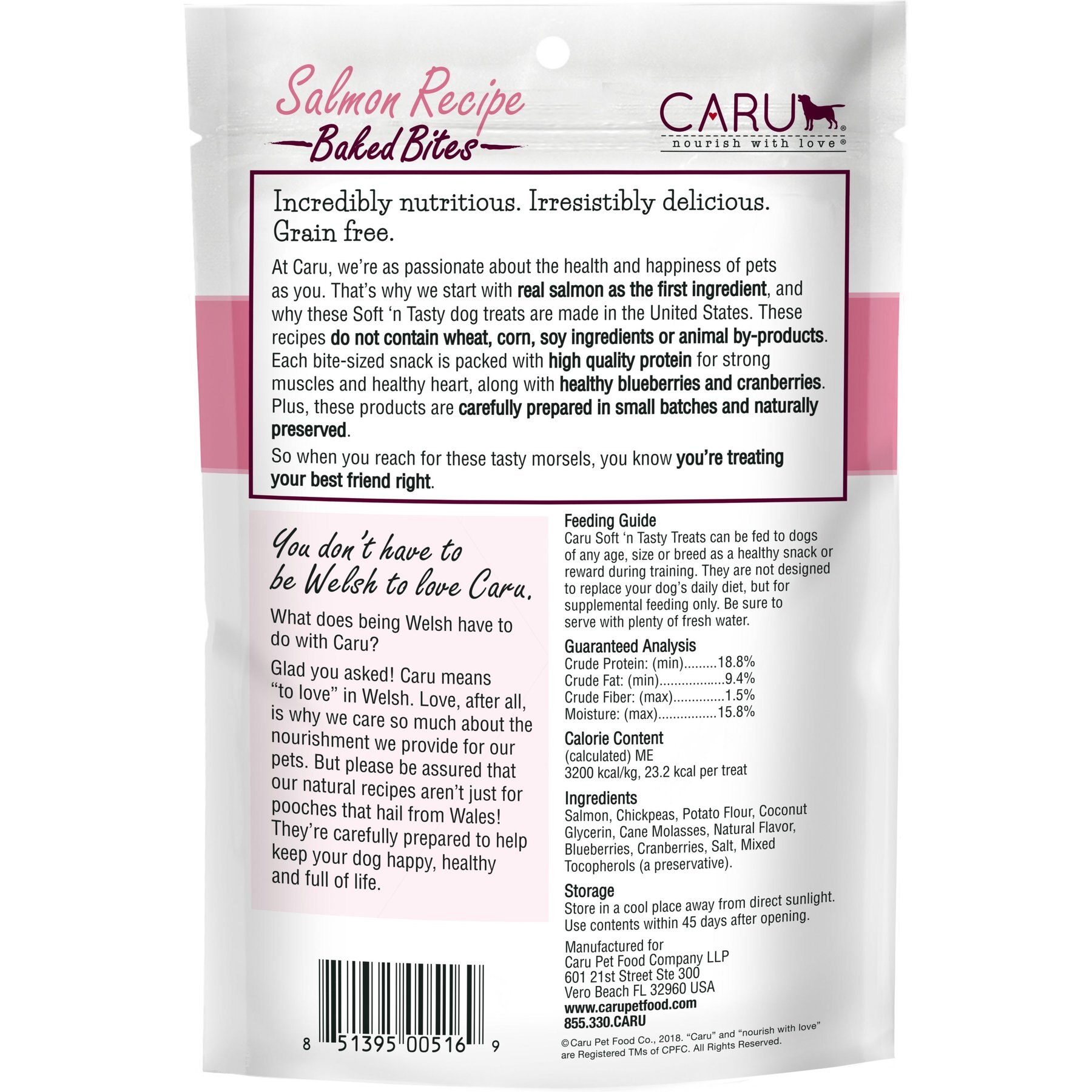 Caru Soft 'n Tasty Baked Bites Salmon Recipe Grain-Free Dog Treats