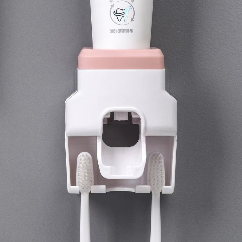 Explosive automatic toothpaste squeezer wall hanging perforation-free toothbrush holder