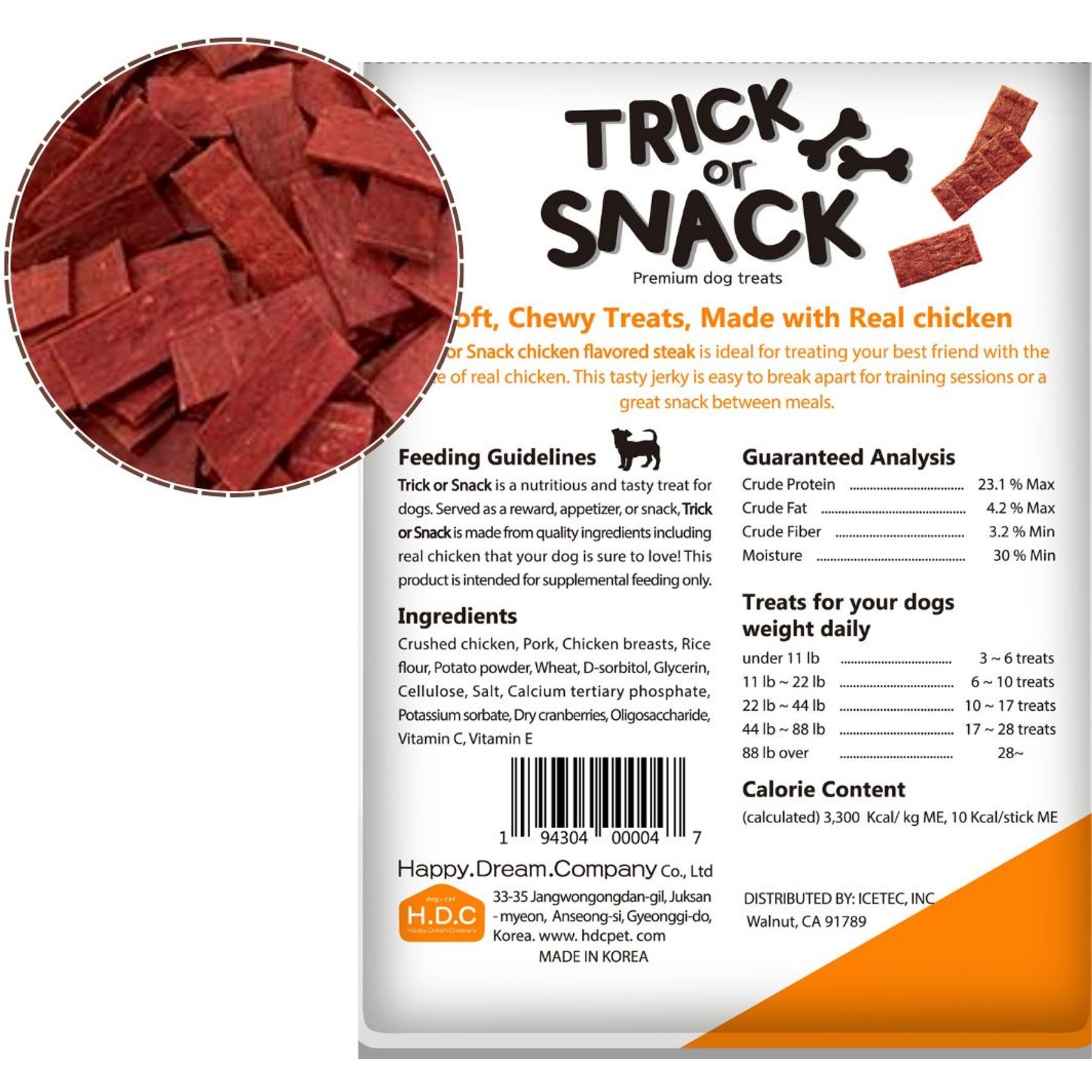 Trick or Snack Chicken & Blueberry Flavored Steak Dog Treats, 1-lb bag