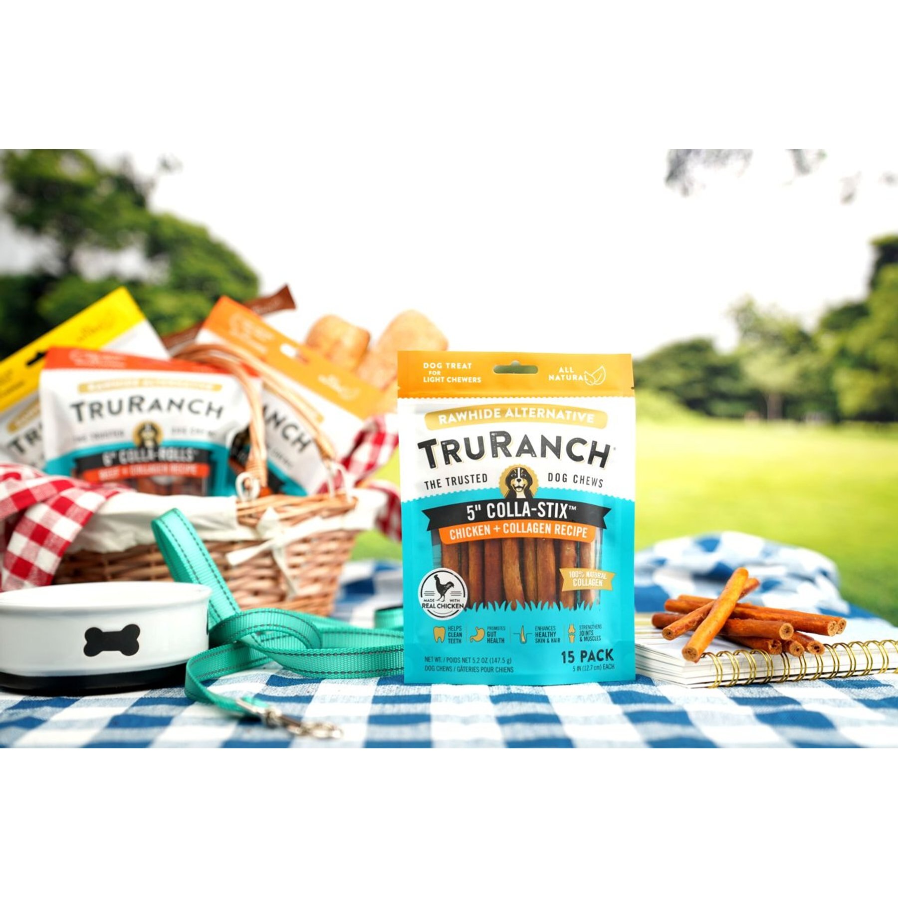 TruRanch Chicken Collagen Sticks Hard Chew Dog Treats, 5-in, 15 count