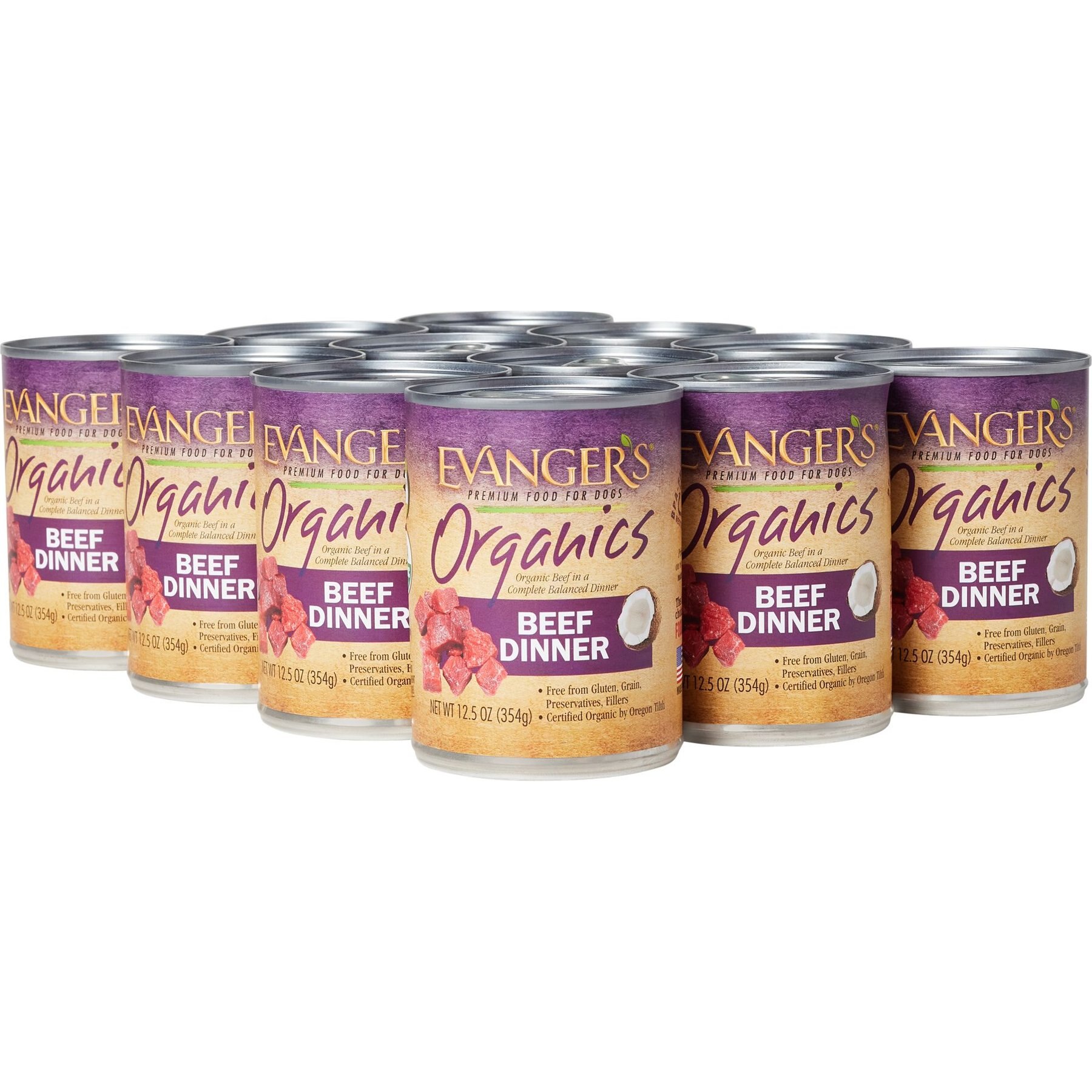Evanger's Organics Beef Dinner Grain-Free Canned Dog Food