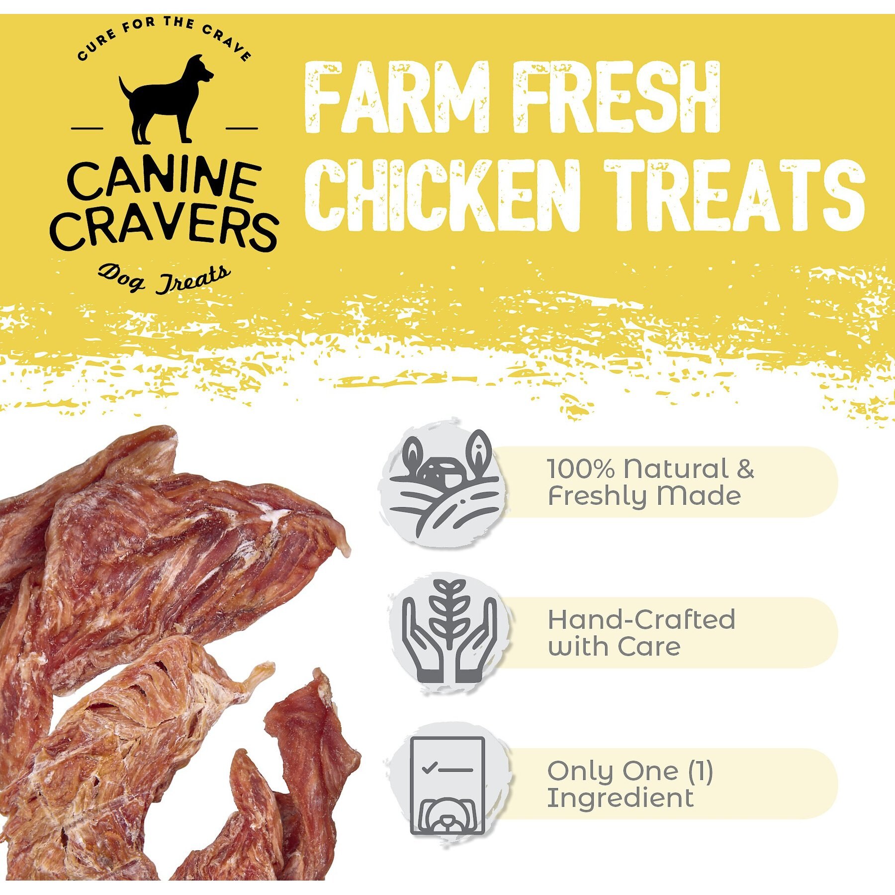 Canine Cravers Farm Fresh Chicken Dehydrated Dog Treats, 5.3-oz pouch