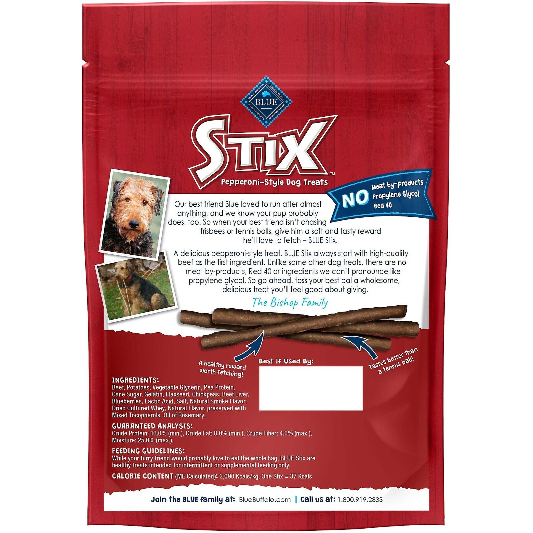 Blue Buffalo Blue Stix Beef Recipe Pepperoni-Style Dog Treats