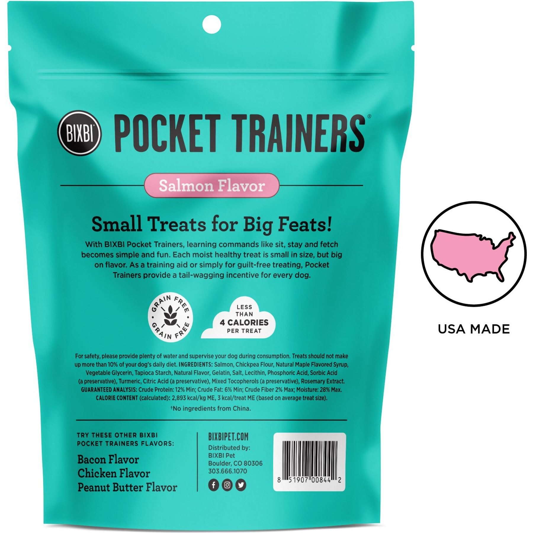 BIXBI Pocket Trainers Salmon Flavor Grain-Free Dog Treats
