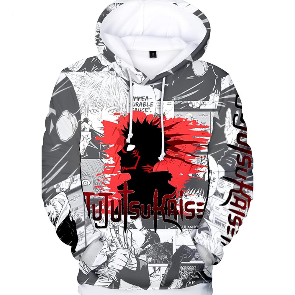 Hoodie for Mens Womens Men Jujutsu Kaisen Winter Hooded Hoodie Top-3D Digital Pull Over Novelty Sweatshirt Long Sleeve for Teens Graphic Hoodies sweat