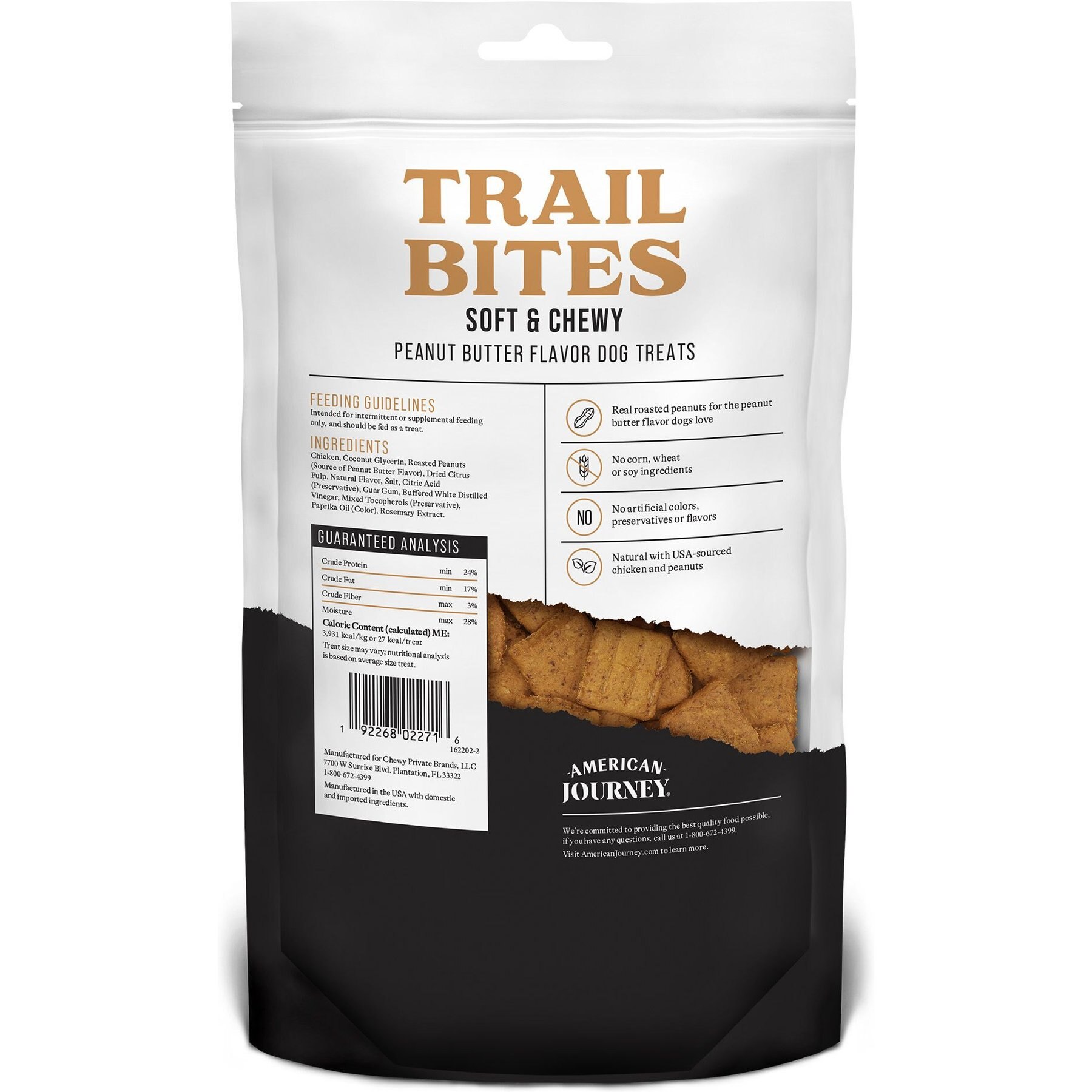 American Journey Peanut Butter Flavor Trail Bites Grain-Free Soft & Chewy Dog Treats, 8-oz bag