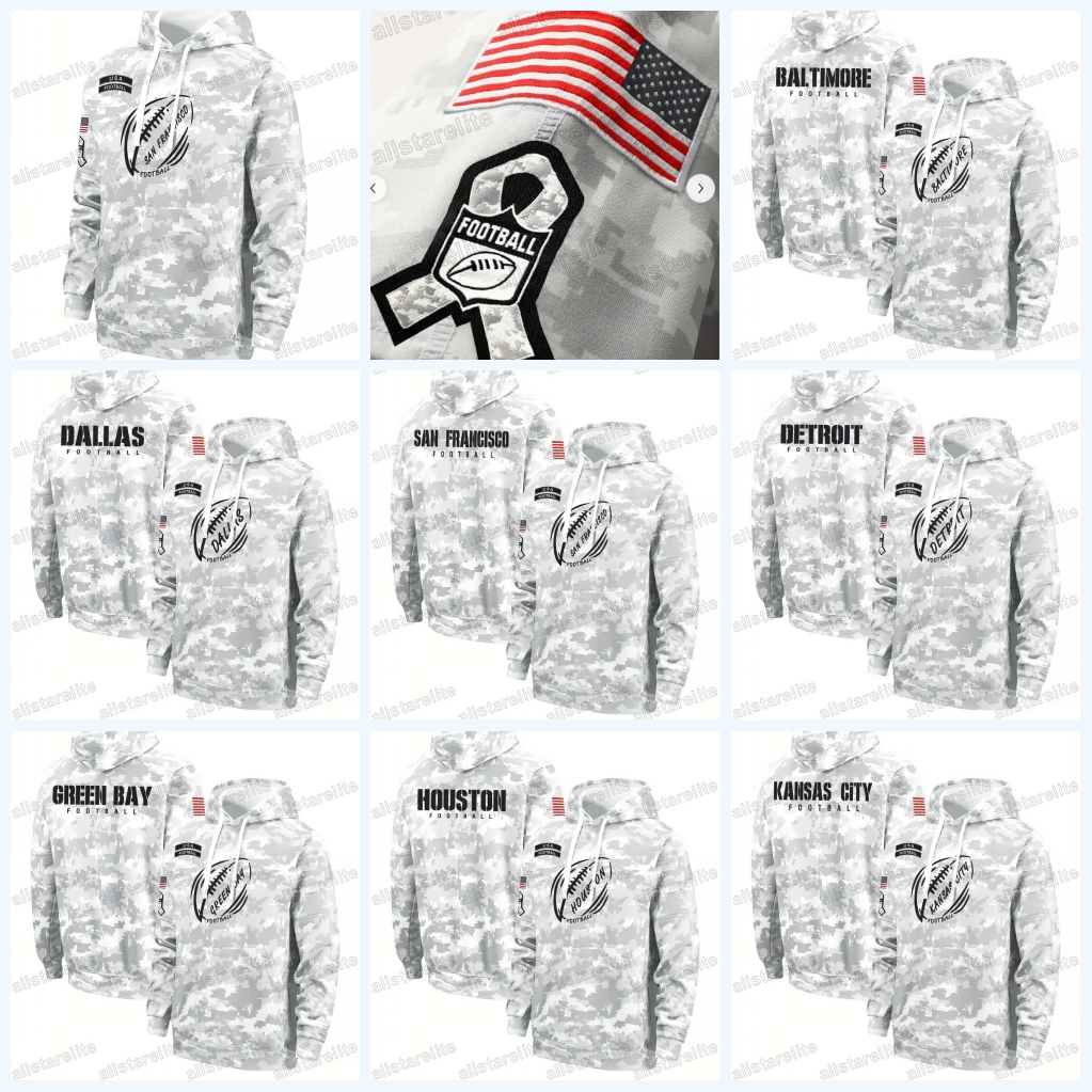 Custom Salute To Service Pullover Football Hoodie Jersey individuation Stitch Camo Sweatshirts Men Womens Youth fashion trend