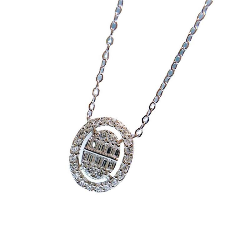 Choucong Brand Oval Pendant Luxury Jewelry 100% Pure 925 Sterling Silver T Princess Cut White Moissanite Diamond Gemstones Party Women Wedding Beach N
