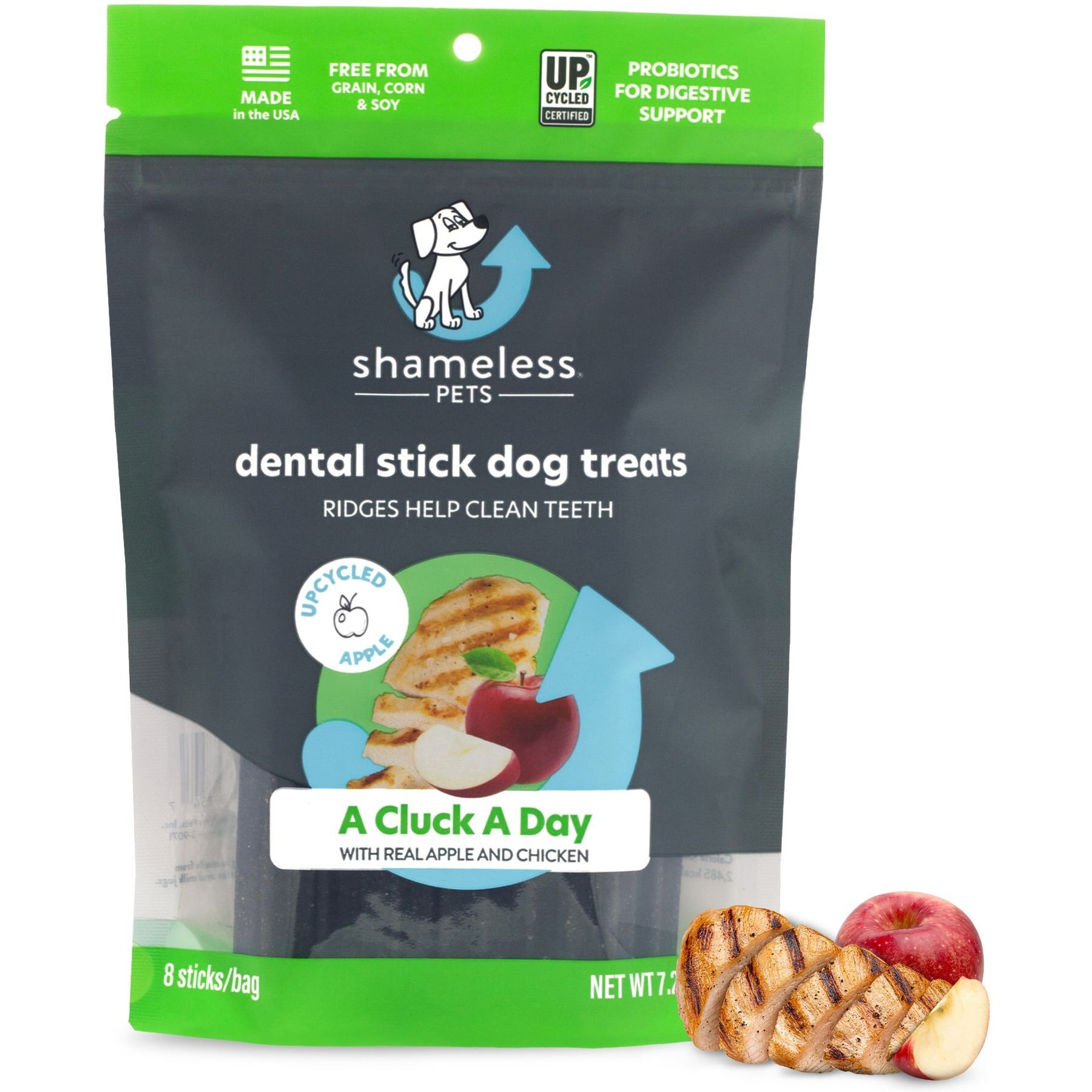Shameless Pets A Cluck A Day Chicken & Apple Flavor Dental Dog Treats