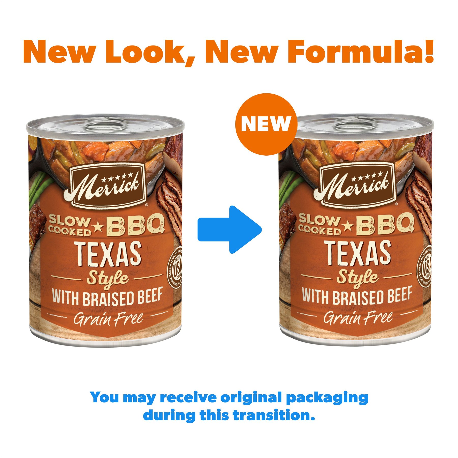 Merrick Grain-Free Wet Dog Food Slow-Cooked BBQ Texas Style with Braised Beef