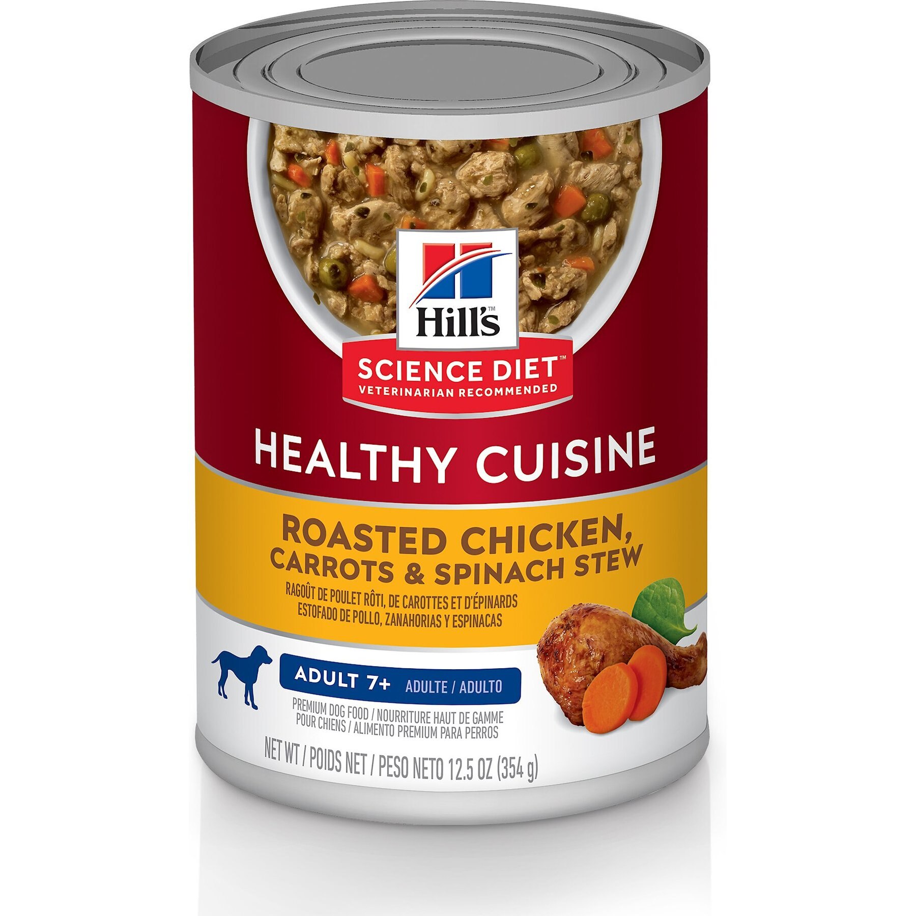 Hill's Science Diet Senior Adult 7+ Healthy Cuisine Roasted Chicken, Carrots & Spinach Stew Canned Dog Food