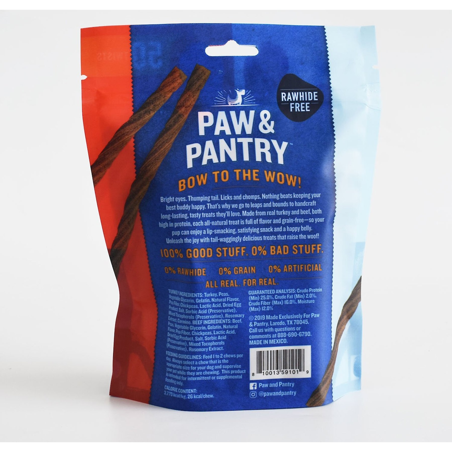 Paw & Pantry Turkey & Beef Twists Grain-Free Dog Treats, 50 count