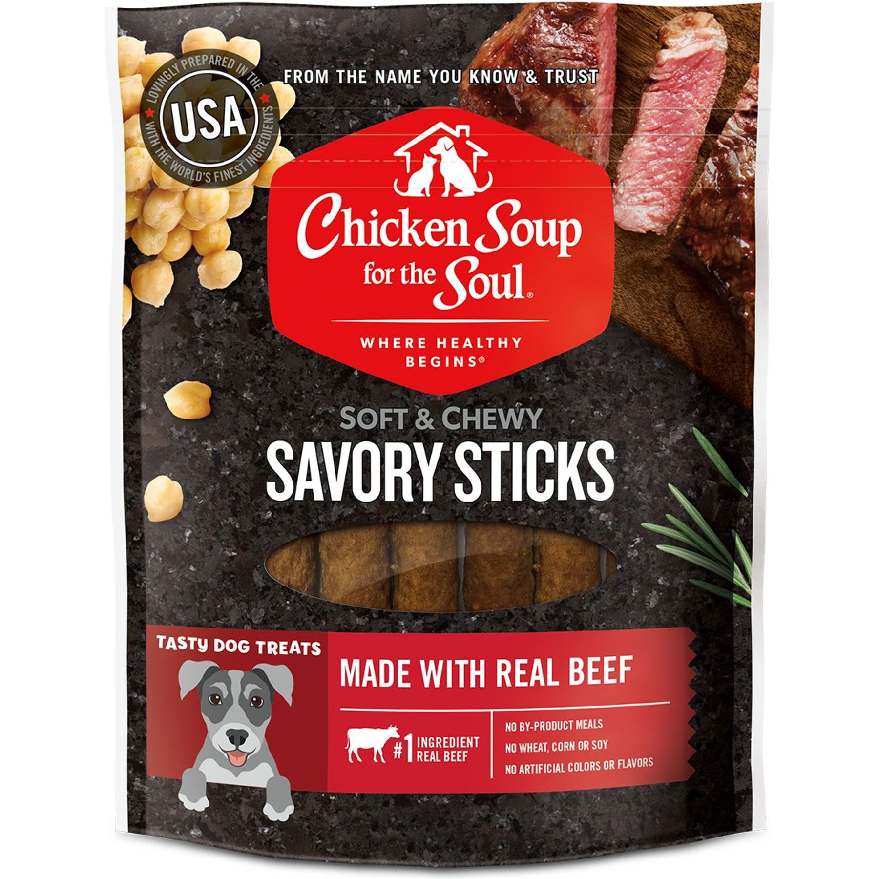 Chicken Soup for the Soul Savory Sticks Real Beef Grain-Free Dog Treats