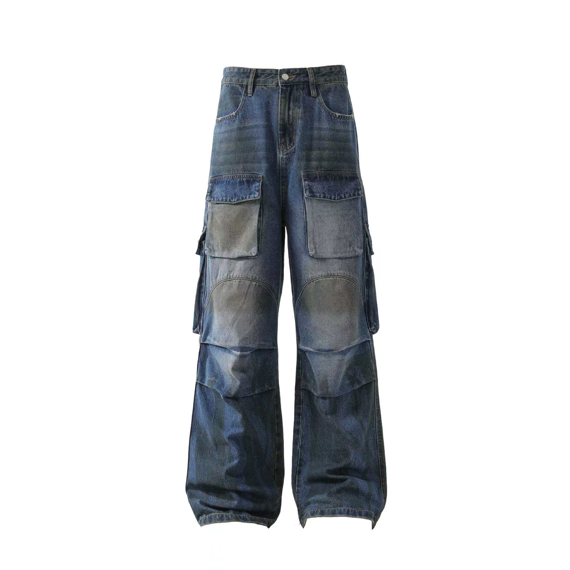 jeans mens Jeans baggy casual eide leg men street retro hip hop print trend fashion black high-waist Jean Y2k clothing