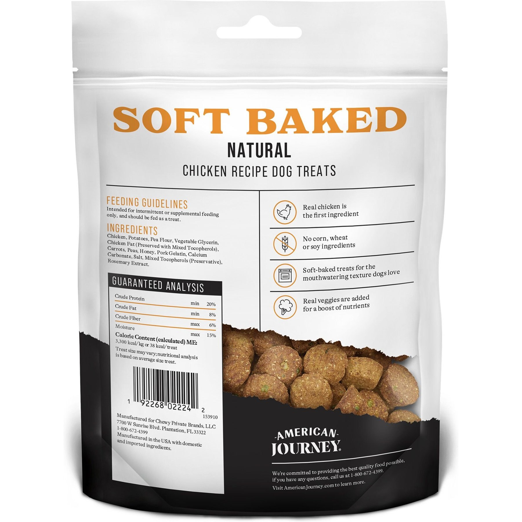 American Journey Chicken Recipe Grain-Free Soft-Baked Dog Treats, 8-oz bag