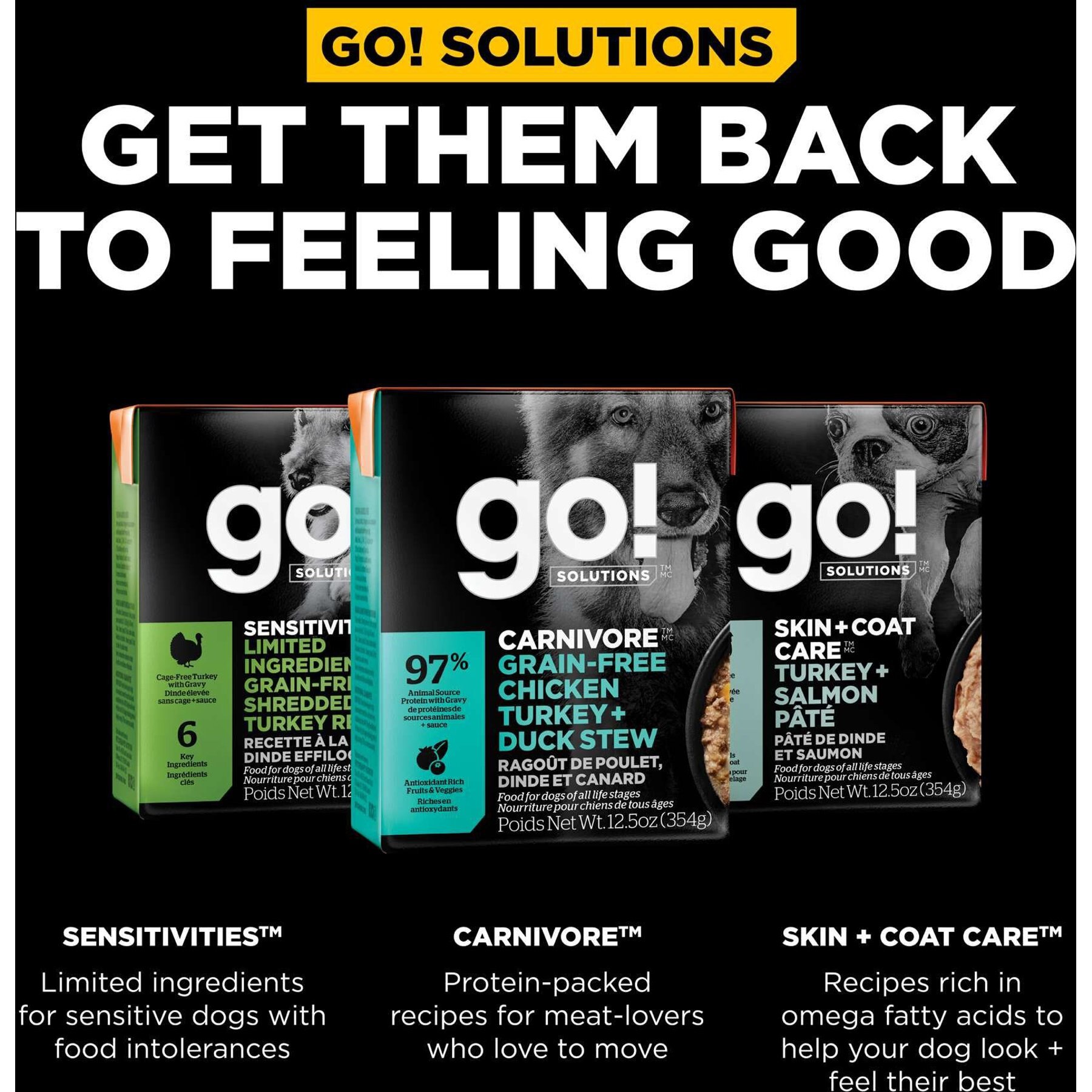 Go! Solutions Carnivore Grain-Free Chicken, Turkey & Duck Stew Dog Food