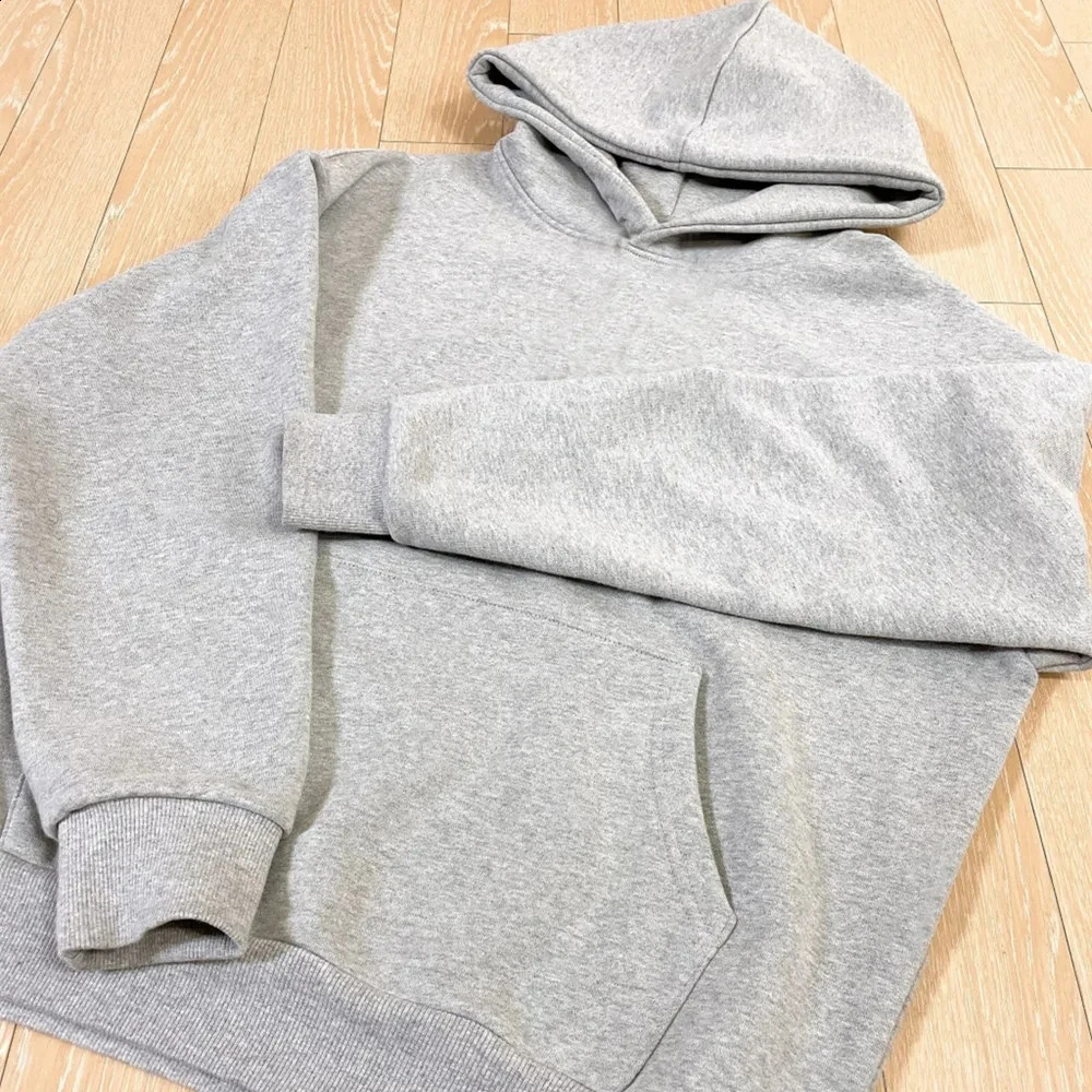 High quality mens hoodie autumn casual loose hoodie mens cotton sportswear mens solid zipper top 241121
