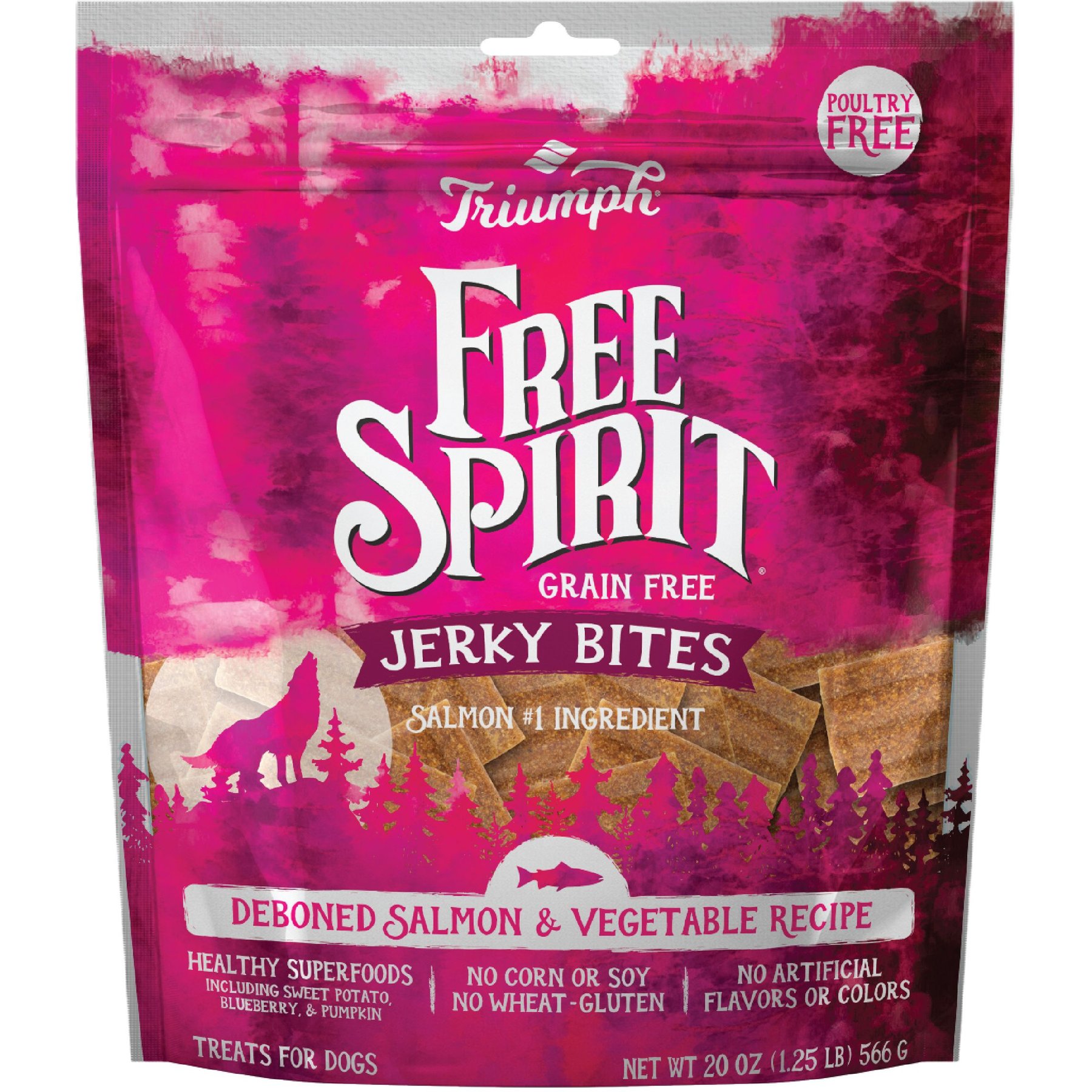 Triumph Free Spirit Jerky Bites Deboned Salmon & Vegetable Dog Treats