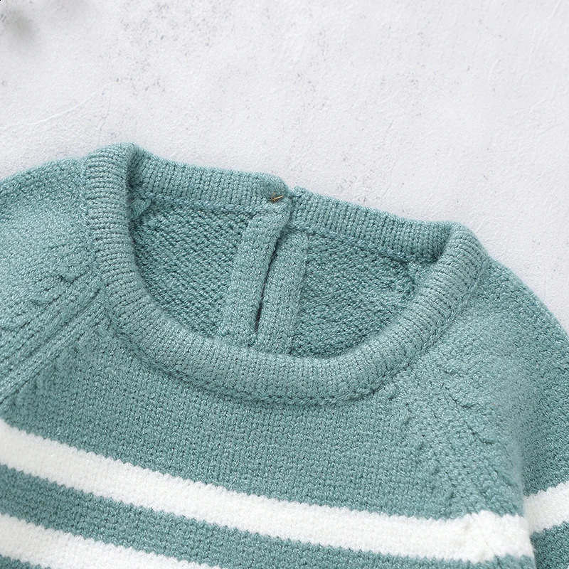 Baby clothing set knitted born girl boy long sleeved zipperpants warm autumn baby sweaterTrouthers leg 2PC set 241121