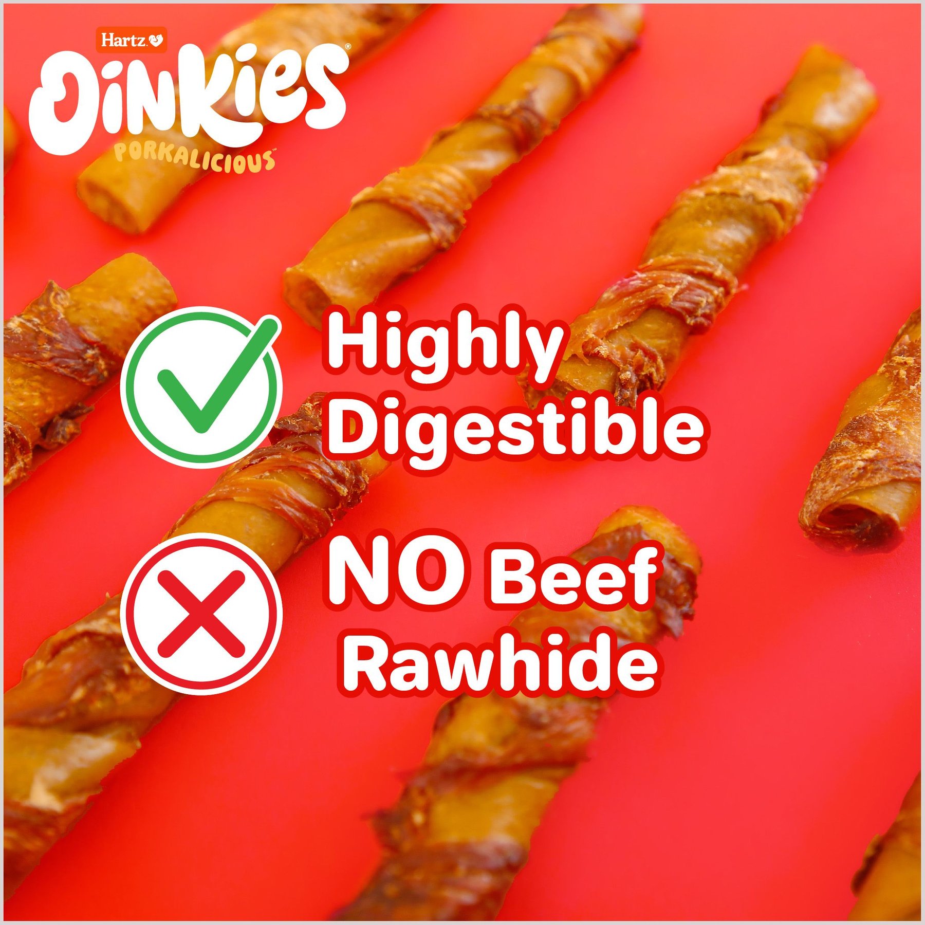 Hartz Oinkies Porkalicious Jerky Chicken Natural Chew Dog Treats