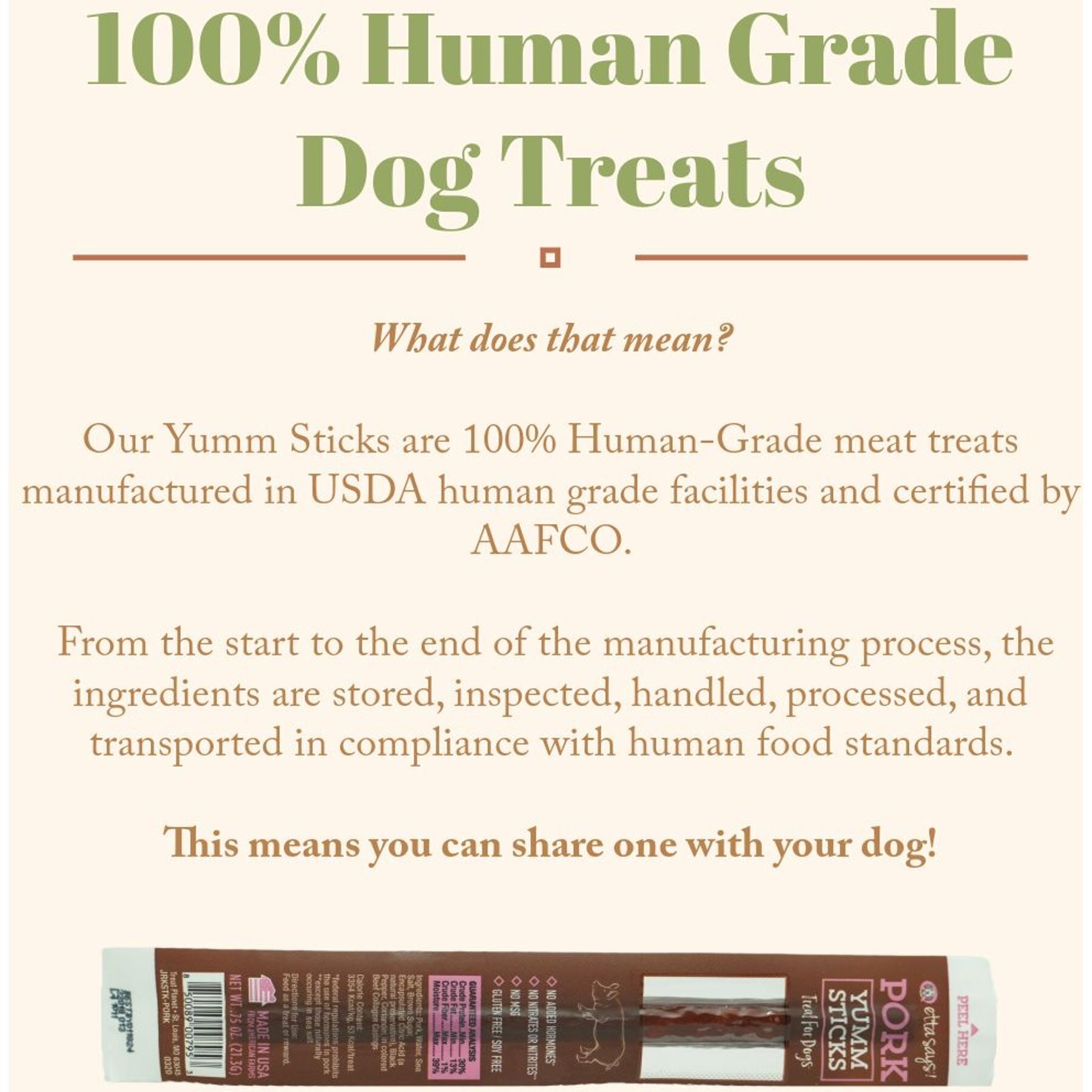 Etta Says! Beef Yumm Sticks Human Grade Beef Jerky Dog Treats, 24 count