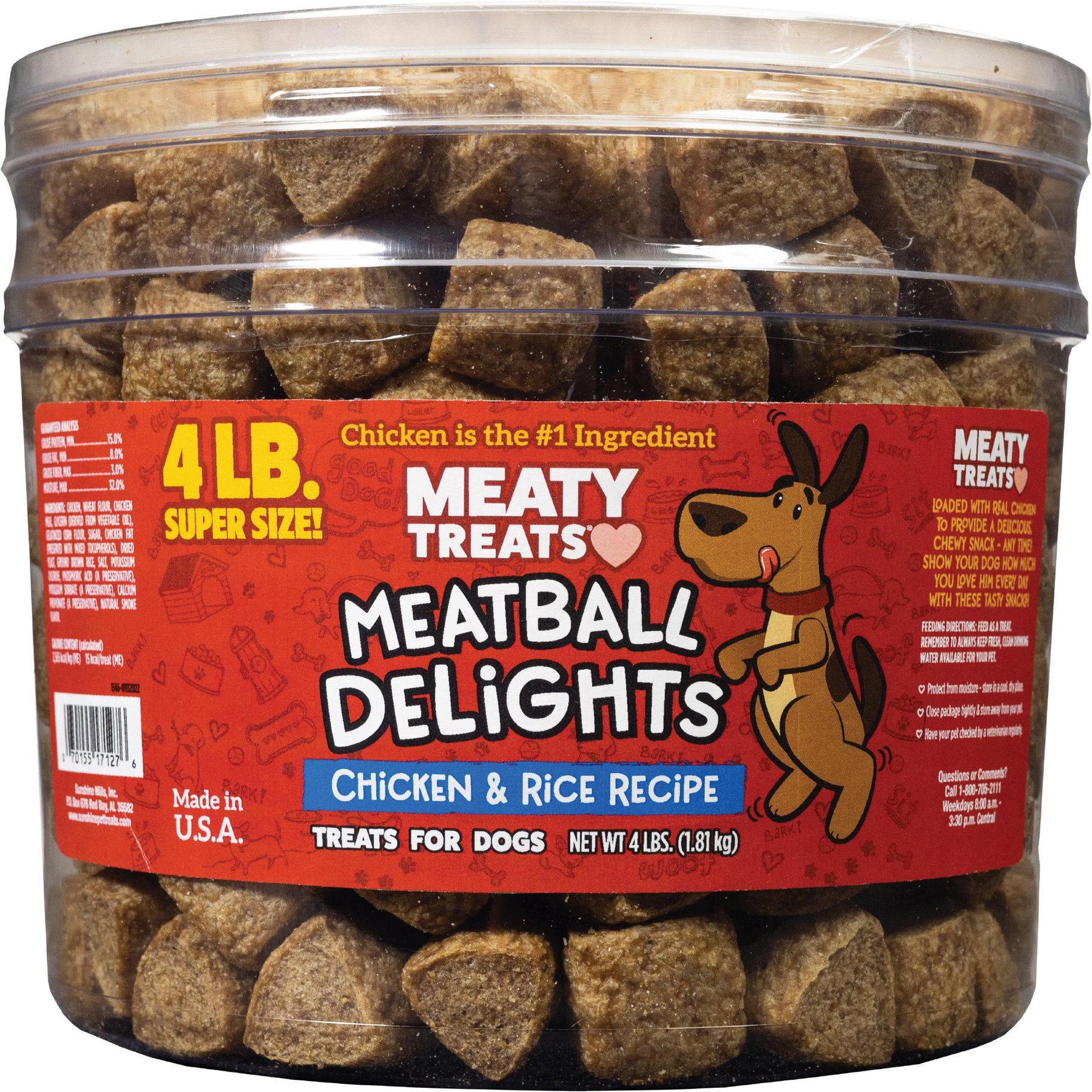 Meaty Treats Meatball Delights Smoked Chicken & Rice Recipe Soft & Chewy Dog Treats