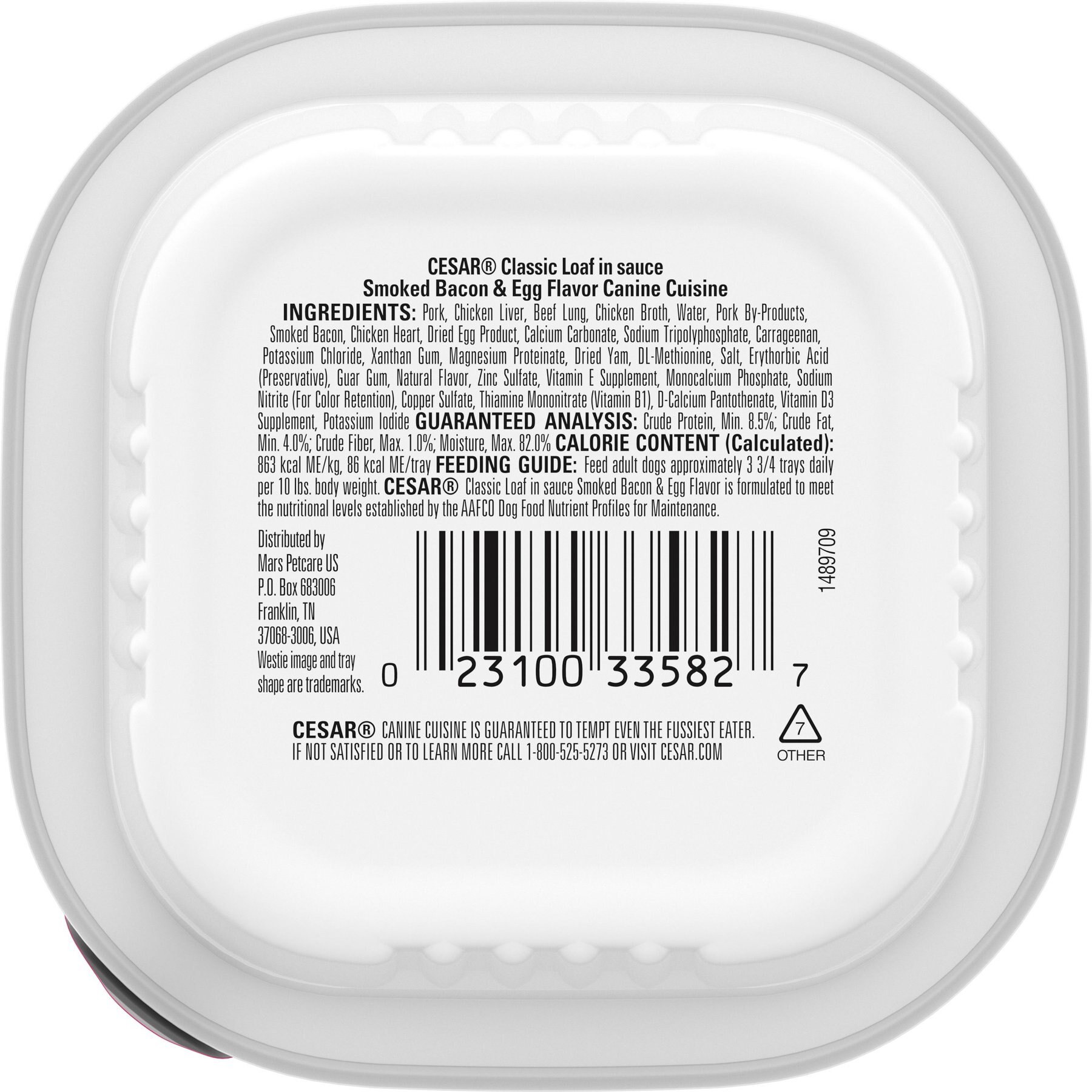 Cesar Classic Loaf in Sauce Smoked Bacon & Egg Flavor Grain-Free Small Breed Adult Wet Dog Food Trays