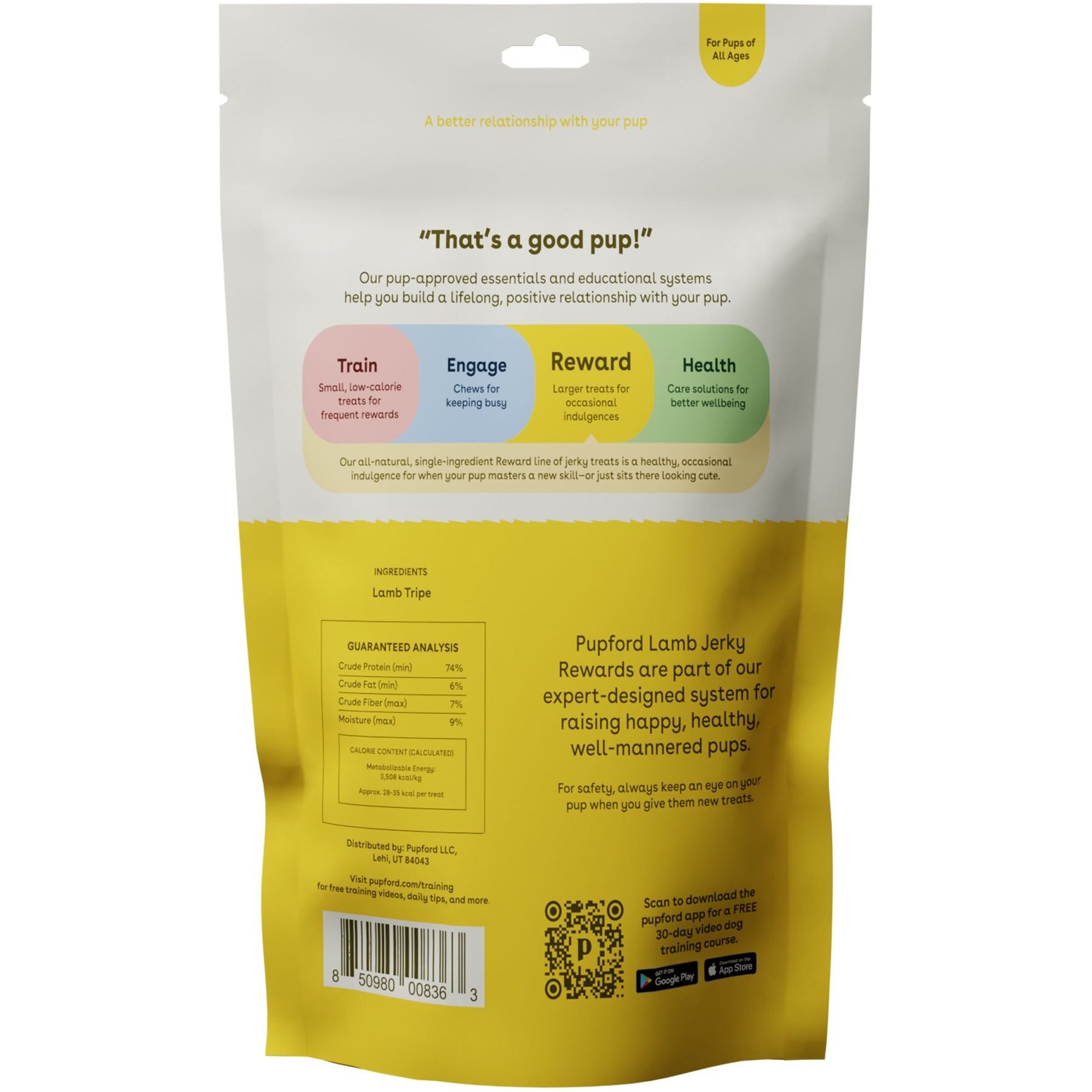 Pupford Lamb High-Protein Jerky Dog Treats