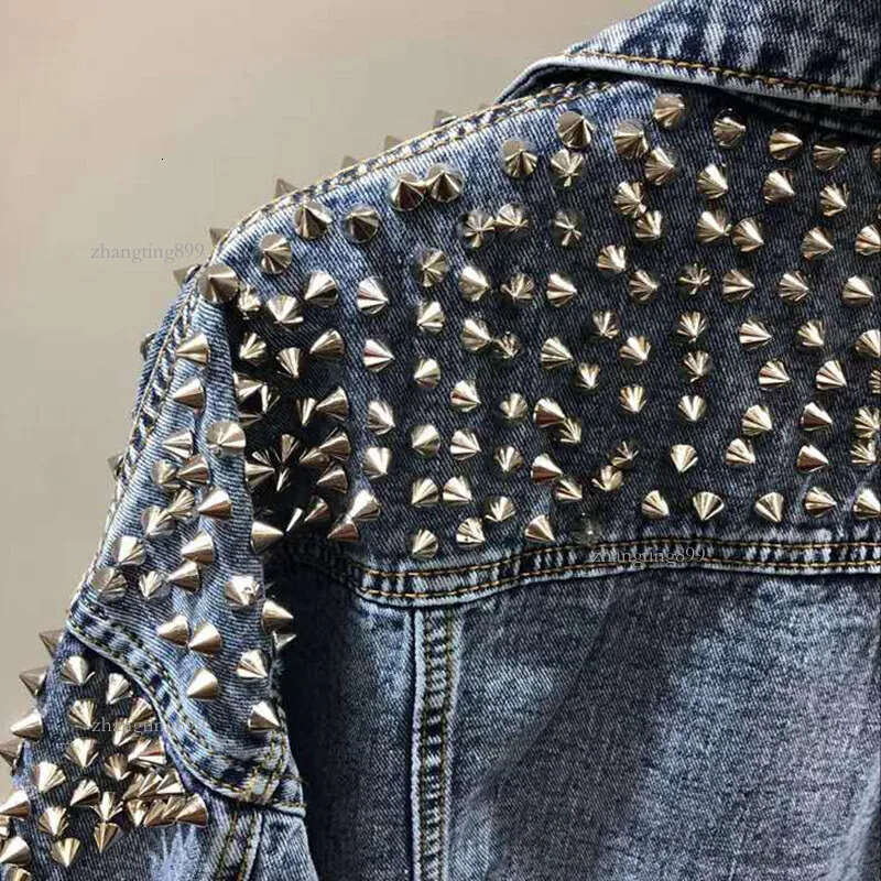Fashion new bat sleeve heavy work rivet short washed denim jacket female jacket T200212