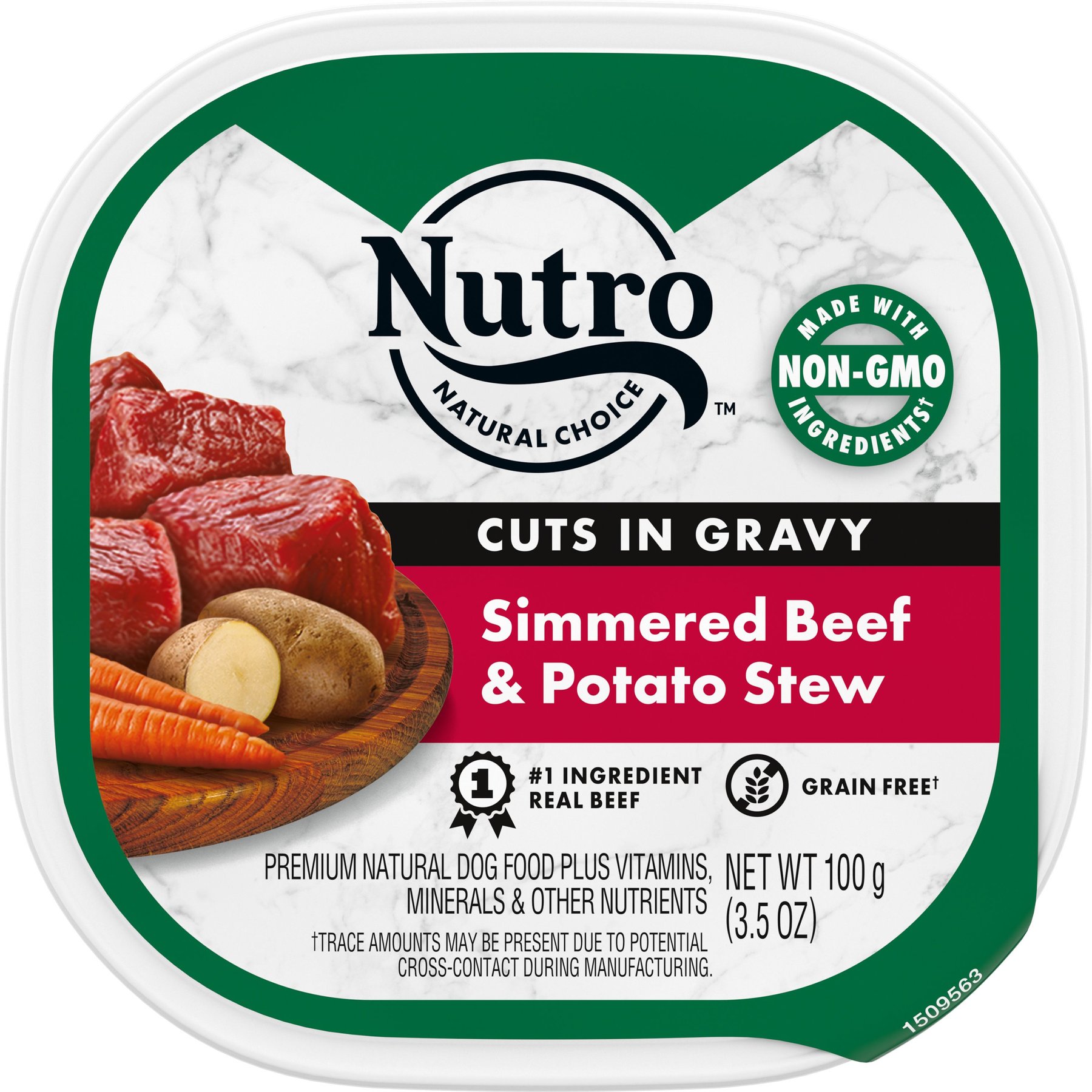 Nutro Grain-Free Simmered Beef & Potato Stew Cuts in Gravy Adult Wet Dog Food Trays