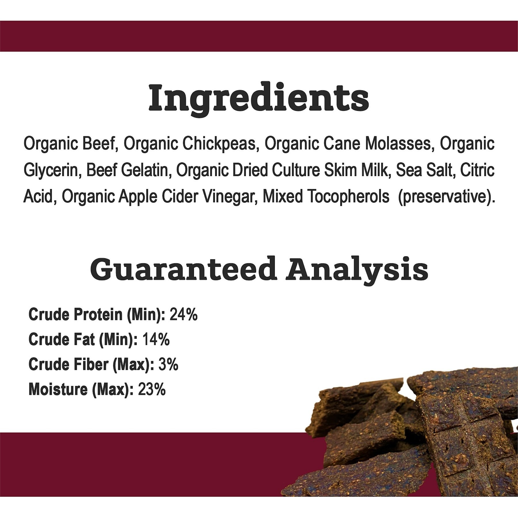 Tender & True Organic Beef Grain-Free Jerky Dog Treats, 4-oz bag