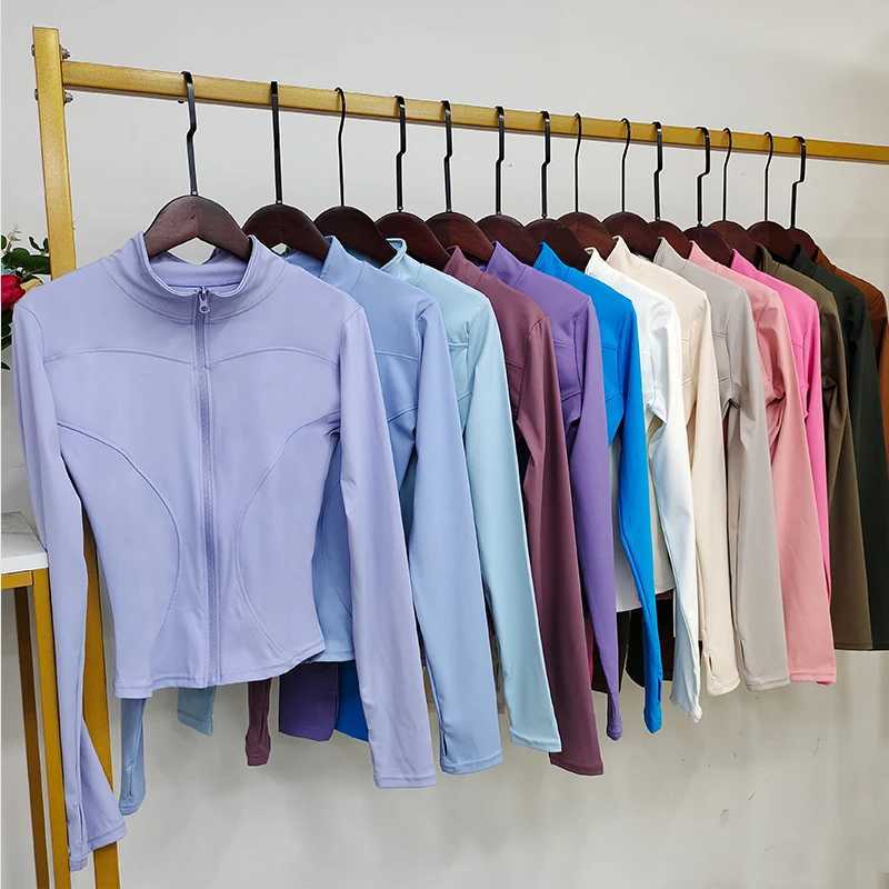 Zippers Sports Jackets for Women Yoga T-shirts Fit Coat Casual Long Sleeve Gym Tops Tight Clothing Slimming Running BlousesXJ250228