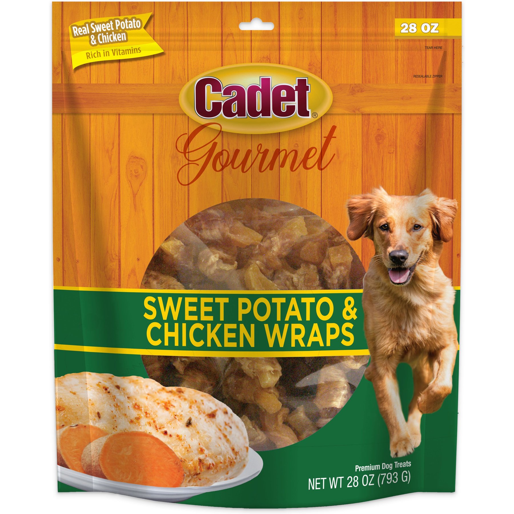Cadet Gourmet Chicken-Wrapped Sweet Potato Dog Treat Wraps