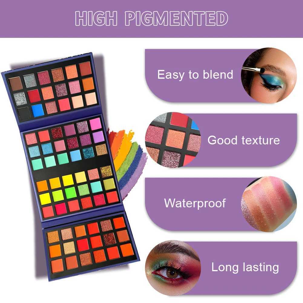 72 Colors Glitter Eyeshadow Palette Matte Waterproof Long Lasting Pressed Powder Cosmetics Kit Fashion Women Eye MakeUp PalletXJ250520