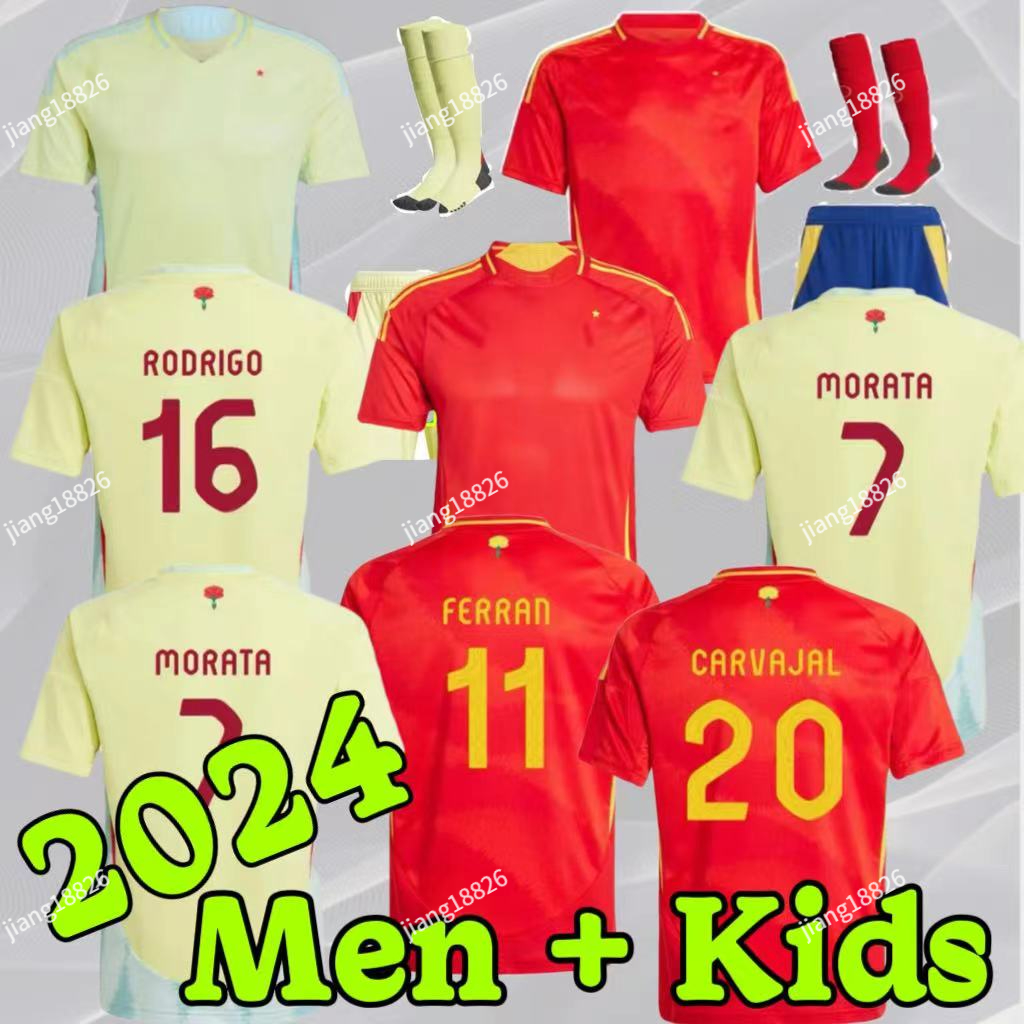 2024 2025 SSpanishS jersey football jersey national team uniform Ferran Canales Ansu Fati Koke Asnsio Asla Pedri Morata Morata childrens kit mens football shirt