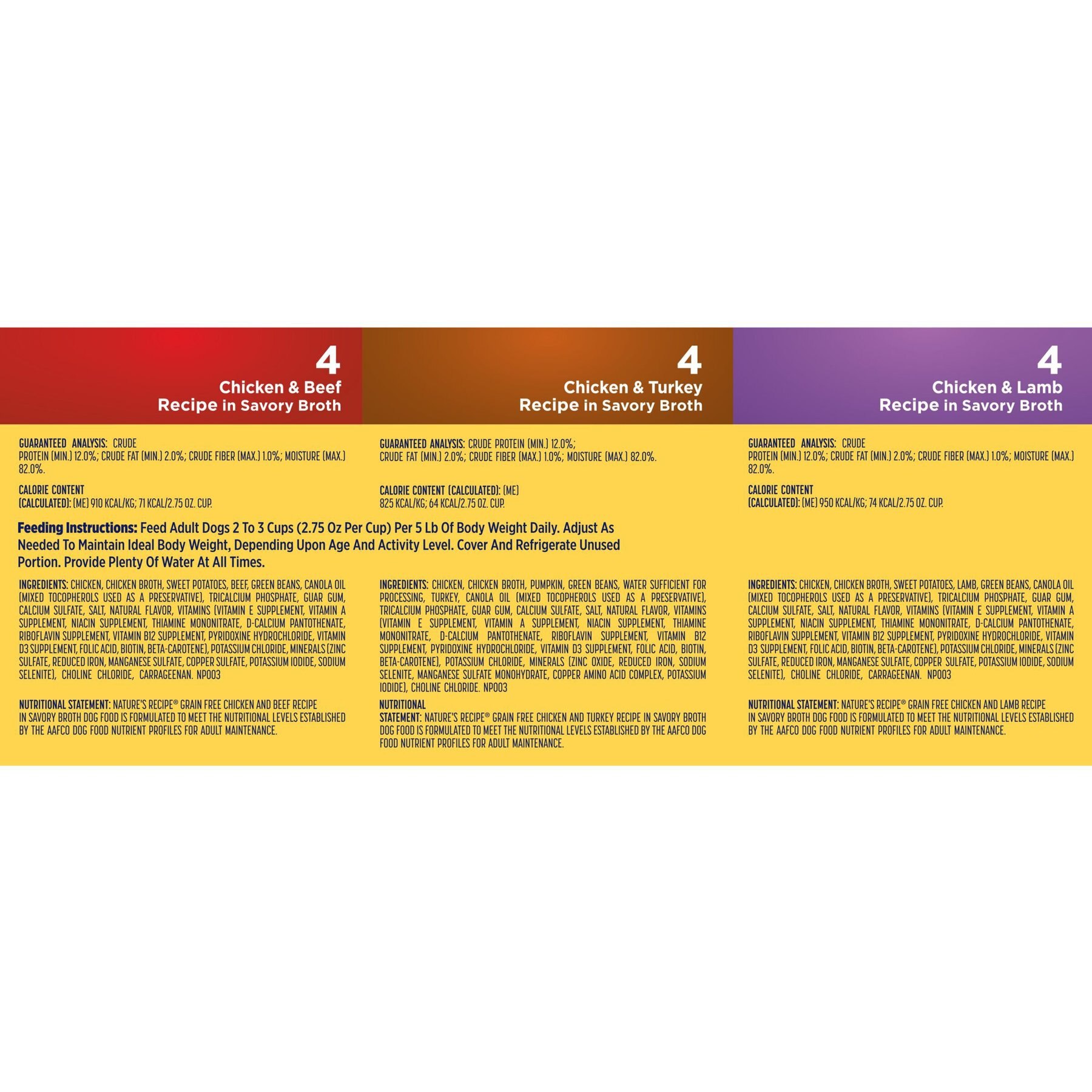 Nature's Recipe Variety Pack Grain-Free Wet Dog Food