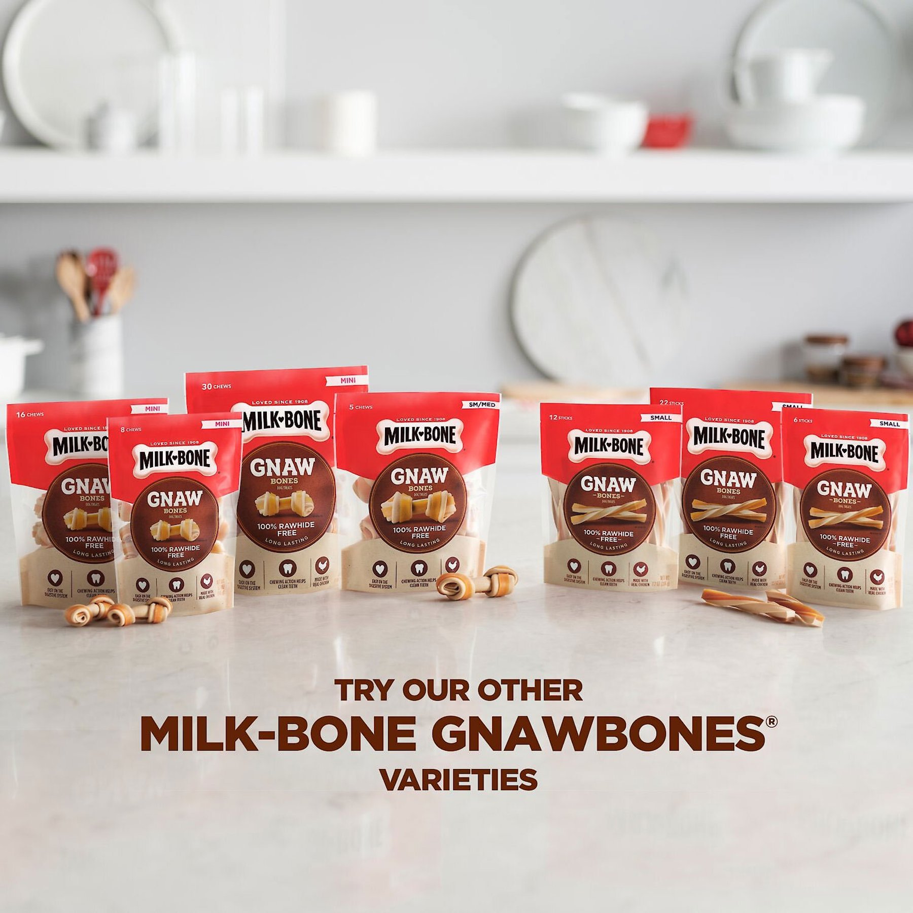 Milk-Bone Gnaw Bones Small/Medium Chicken Flavored Bone Dog Treats