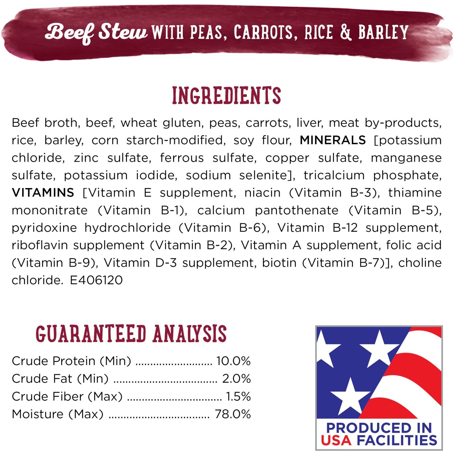 Purina Beneful Prepared Meals Beef Stew with Peas, Carrots, Rice & Barley Wet Dog Food