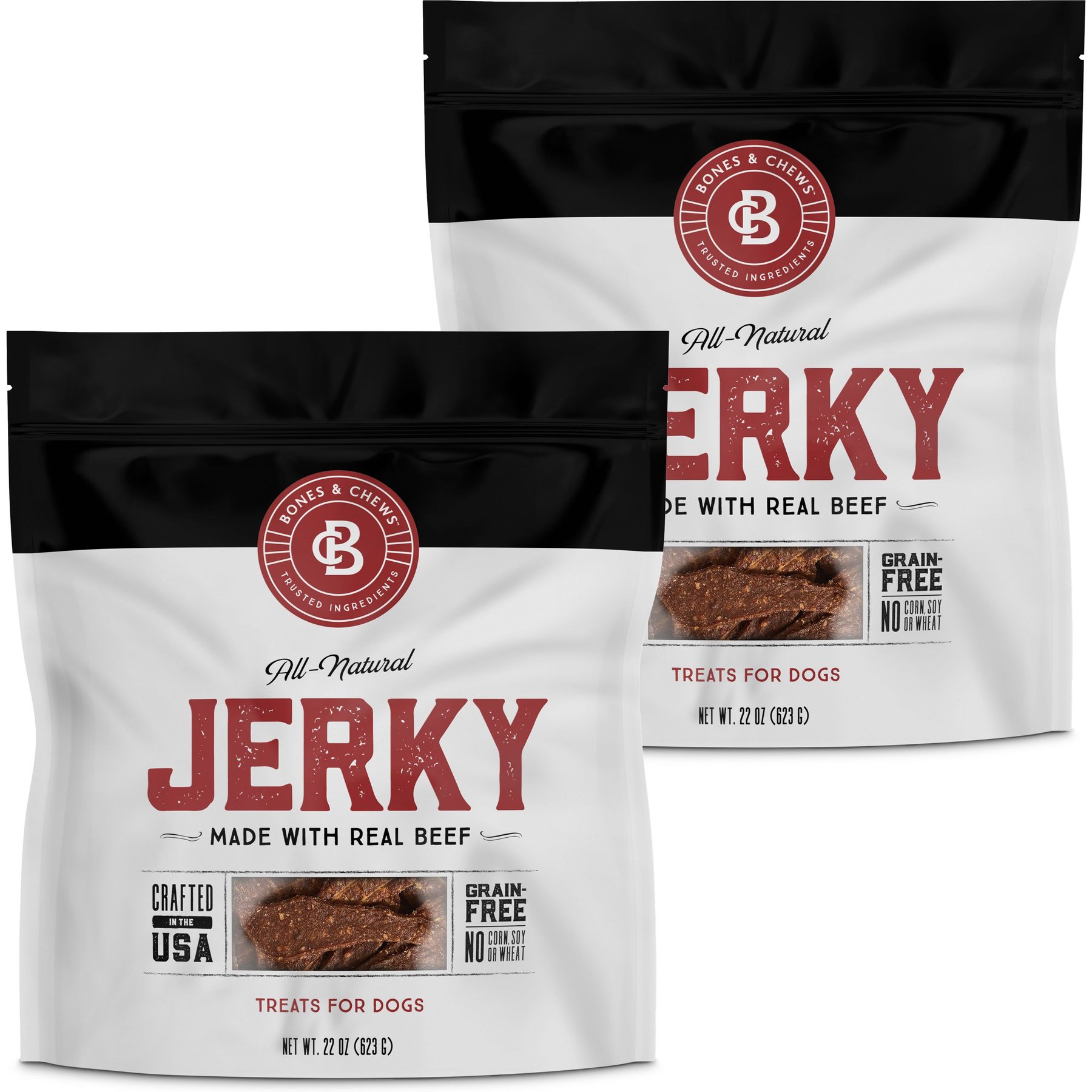 Bones & Chews All Natural Grain-Free Jerky Made with Real Beef Dog Treats