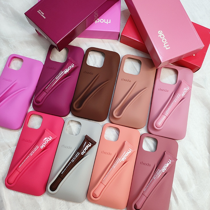 rhodes phone case For iPhone 16 Pro Max case 16 15 Plus 14 Pro 13 12 Luxurys Designer Fashion iphone case Lip Gloss Lipstick Lip Balm 3D Silicone Phone cover just case