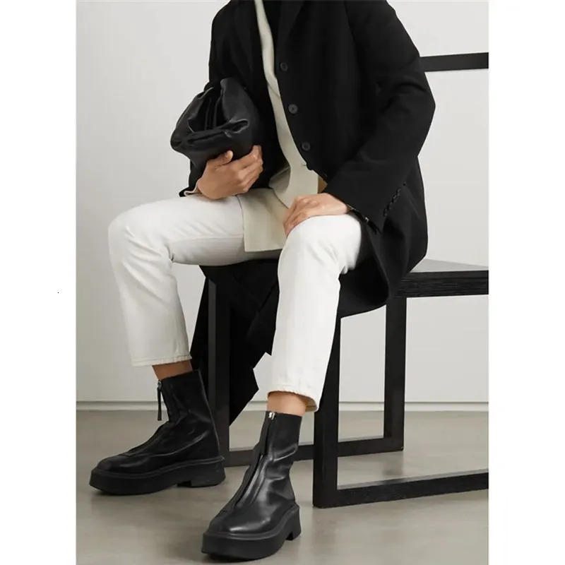 Women's High Ankle Thick Bottom 2025 Autumn And Winter Zipper Marten Shoes Short Boots