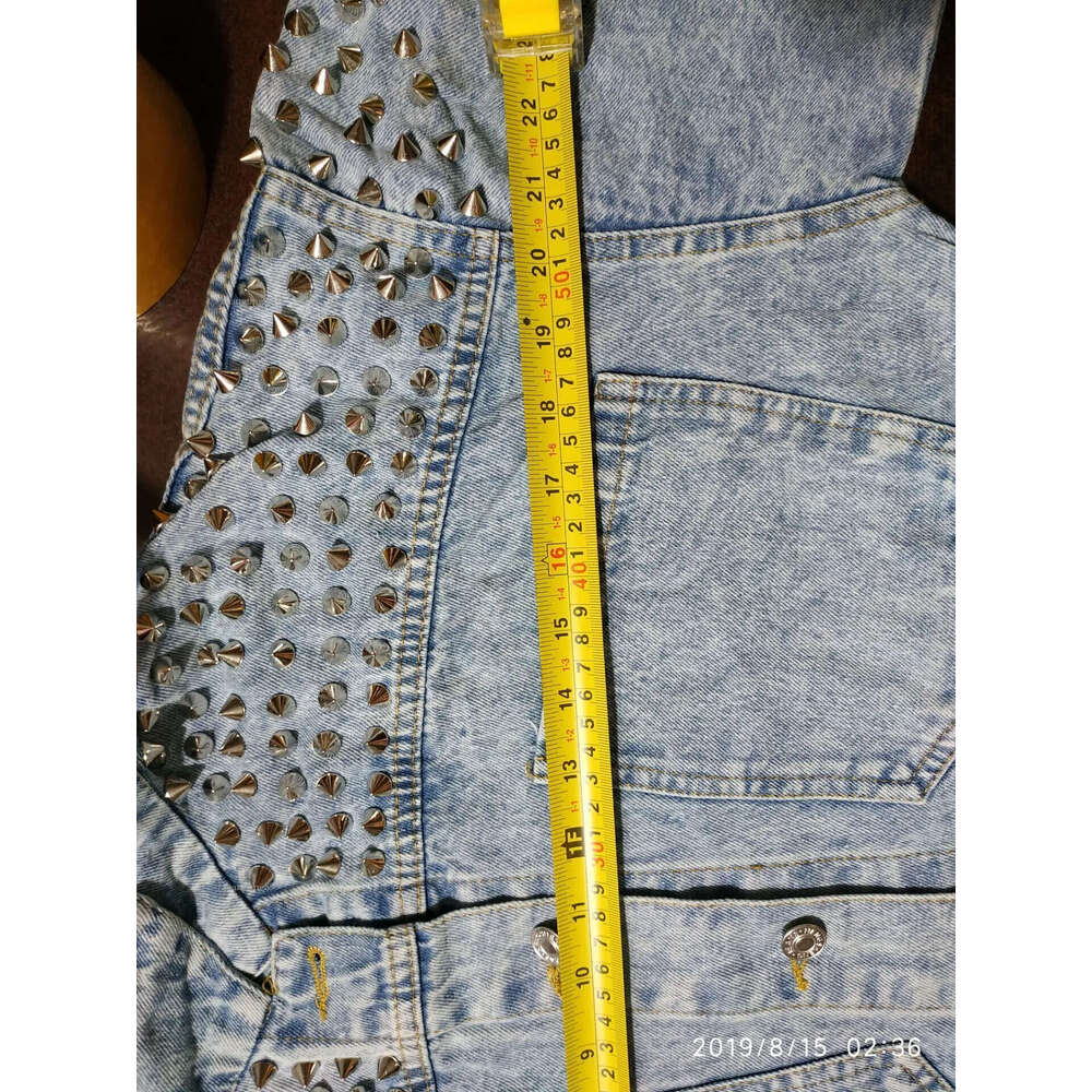 Fashion new bat sleeve heavy work rivet short washed denim jacket female jacket T200212
