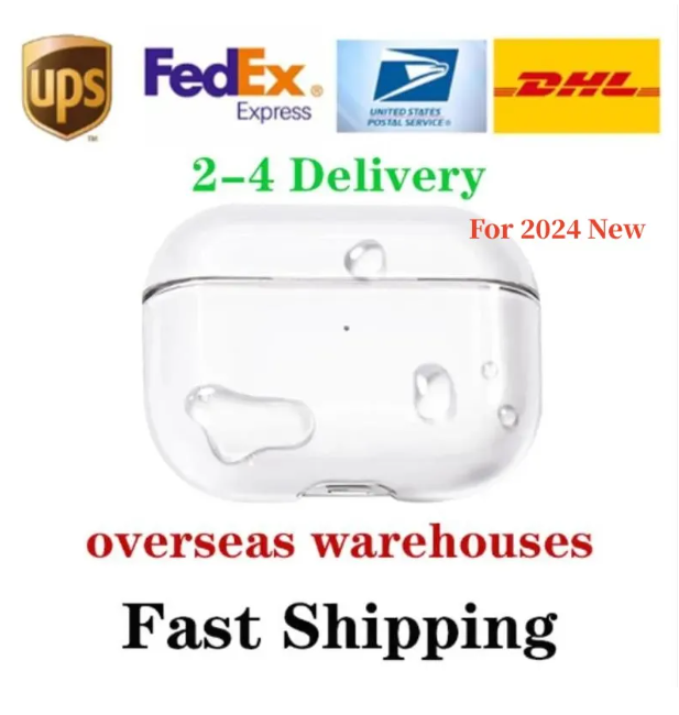 US Warehouse For 2024 New USB C pods 4 3rd 2nd pods pro 2 generation Headphone Accessories Solid TPU Protective Earphone Cover Wireless Charging Shockproof Case