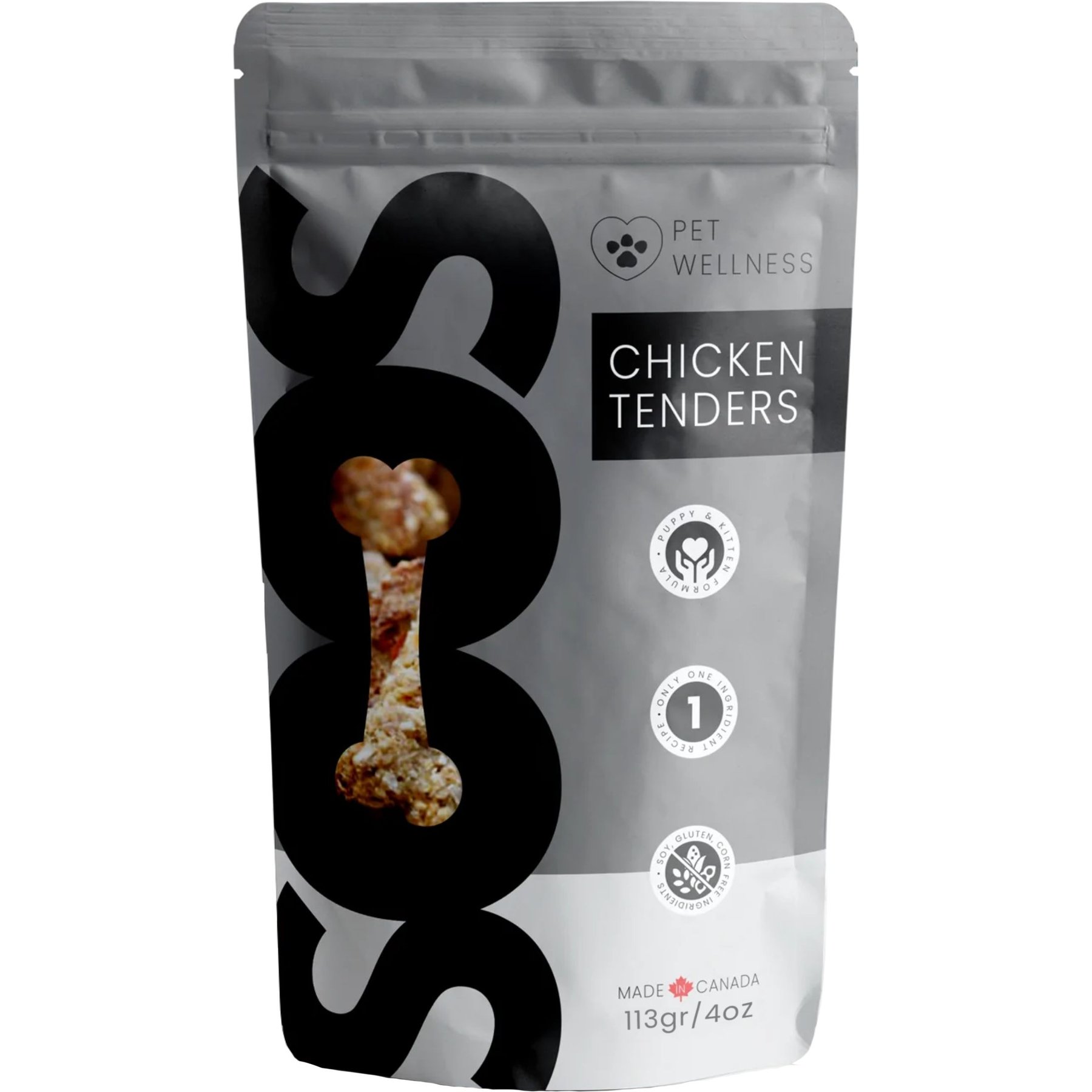 Soos Wellness Chicken Tenders Jerky Dog Treats, 4-oz bag