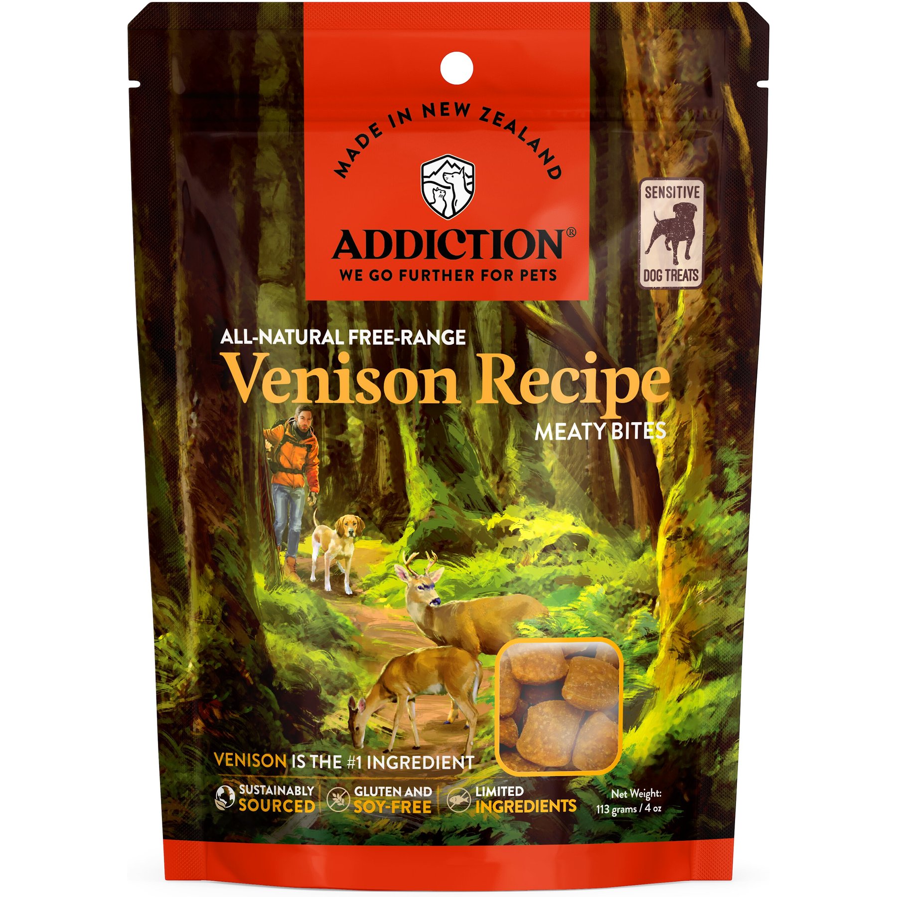 Addiction Meaty Bites Venison Grain-Free Dog Treats