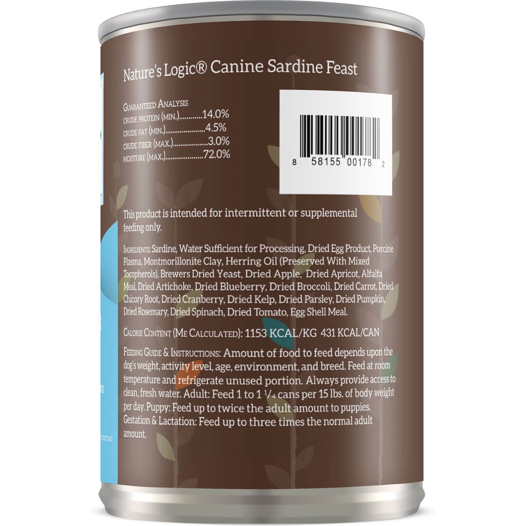Nature's Logic Canine Sardine Feast Grain-Free Canned Dog Food